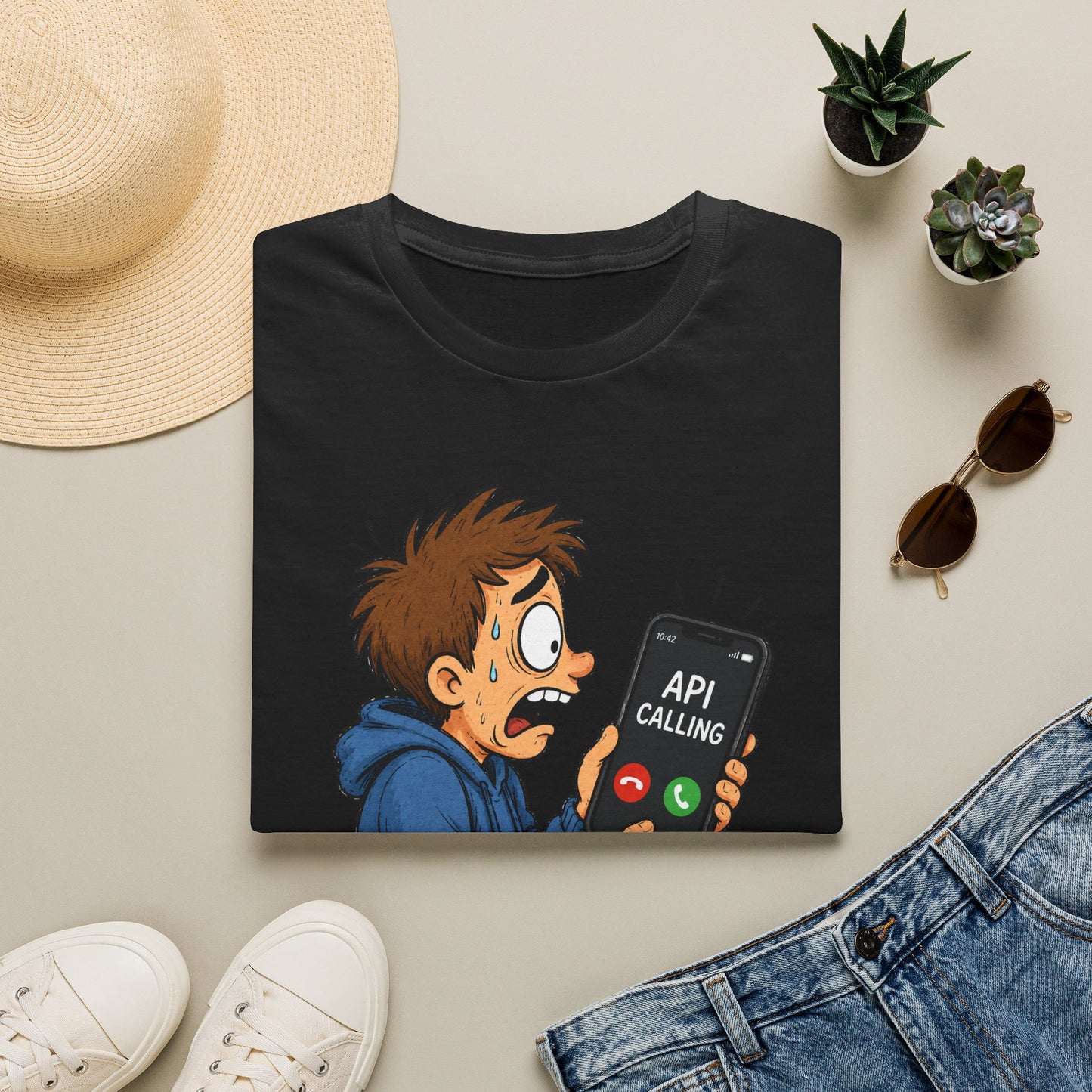 'API Calling' - Funny Tech Cartoon Tee