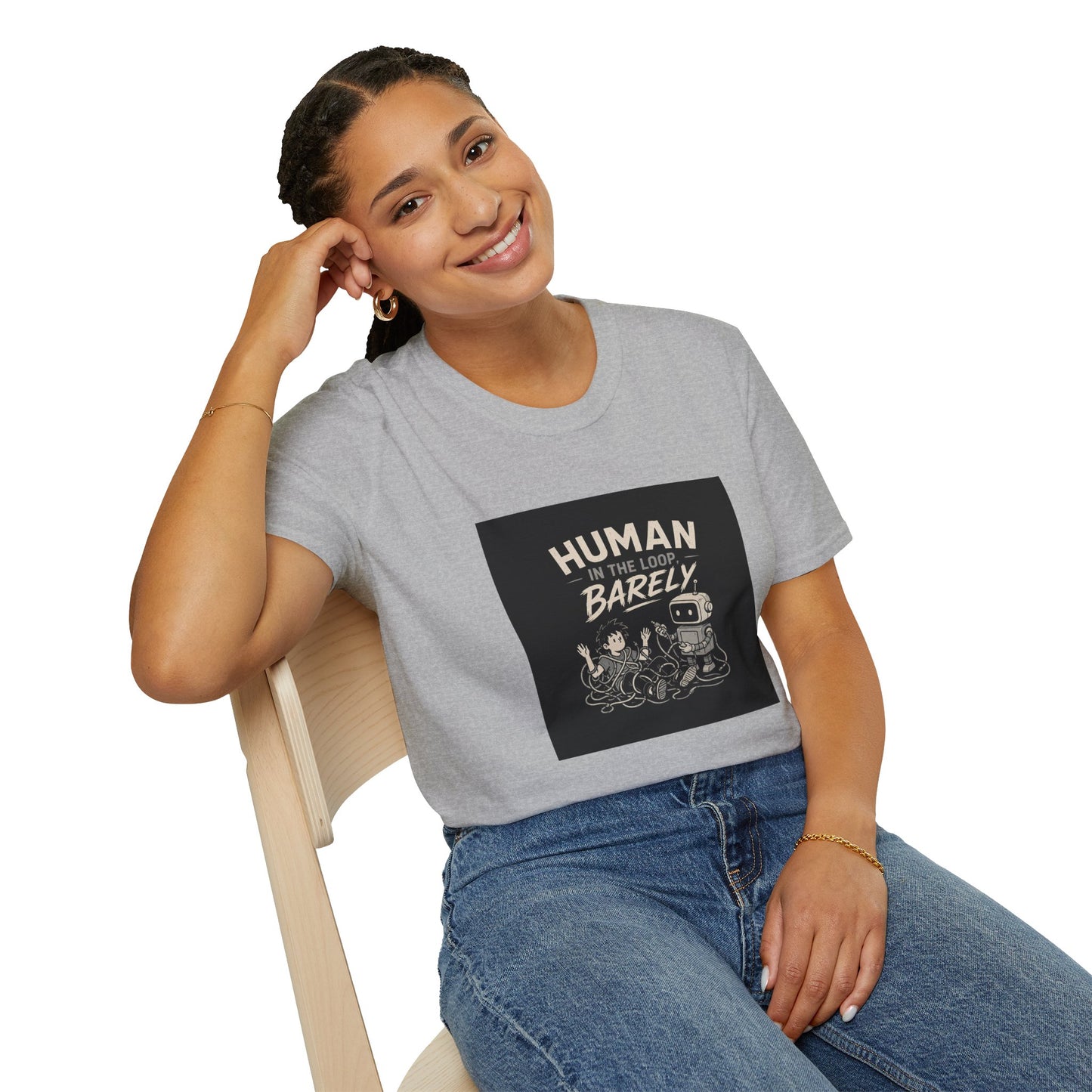 Human in the Loop, Barely - Retro Robot Graphic Tee