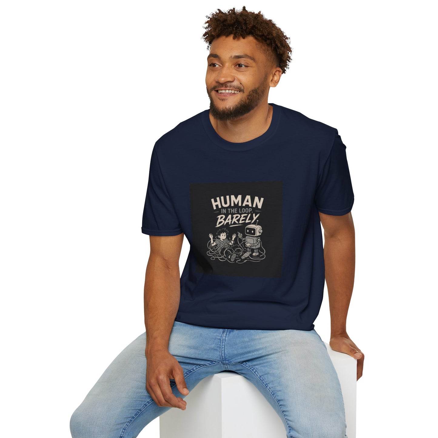 Human in the Loop, Barely - Retro Robot Graphic Tee