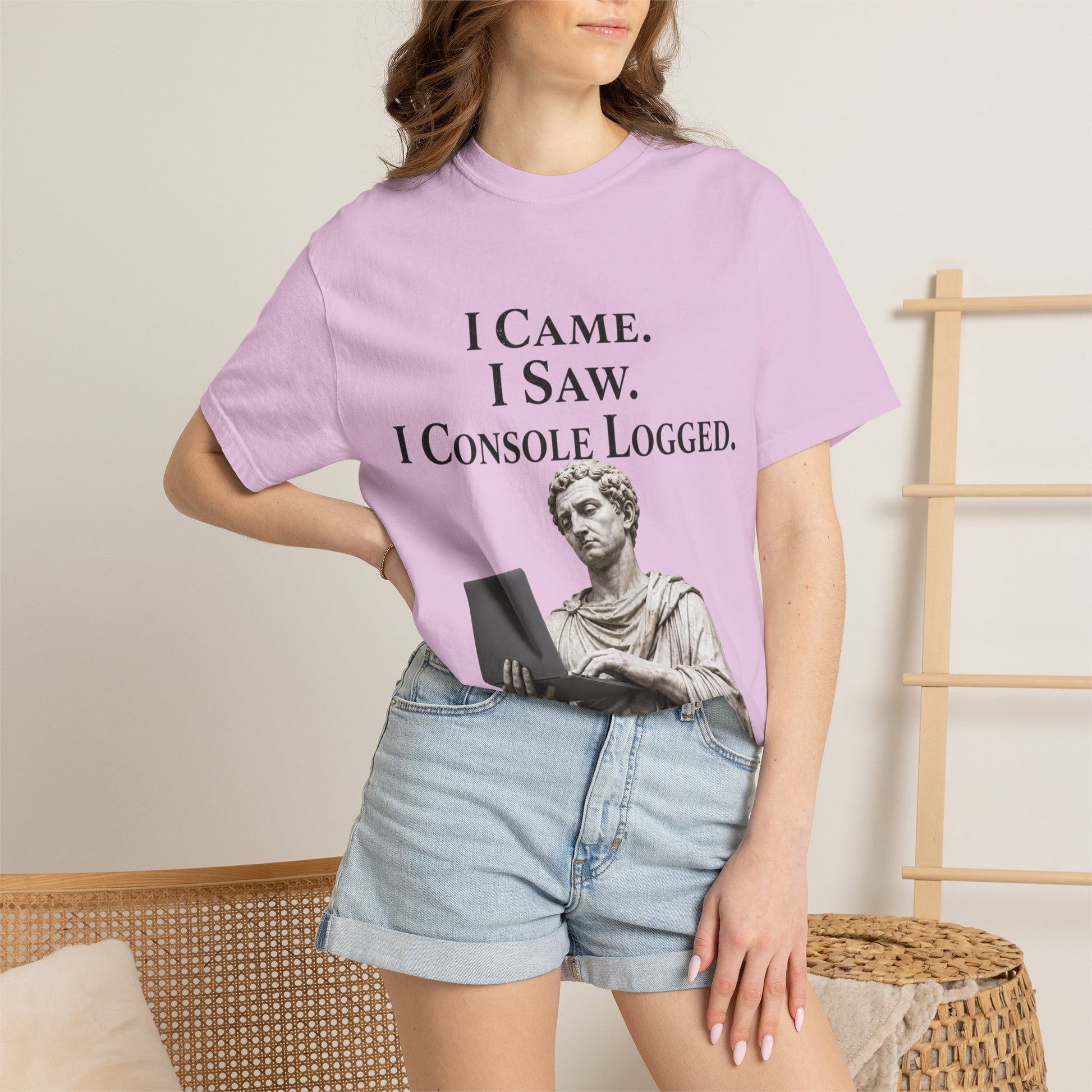 I Came. I Saw. I Console Logged Funny Programmer Roman Statue Tee in chambray size XL