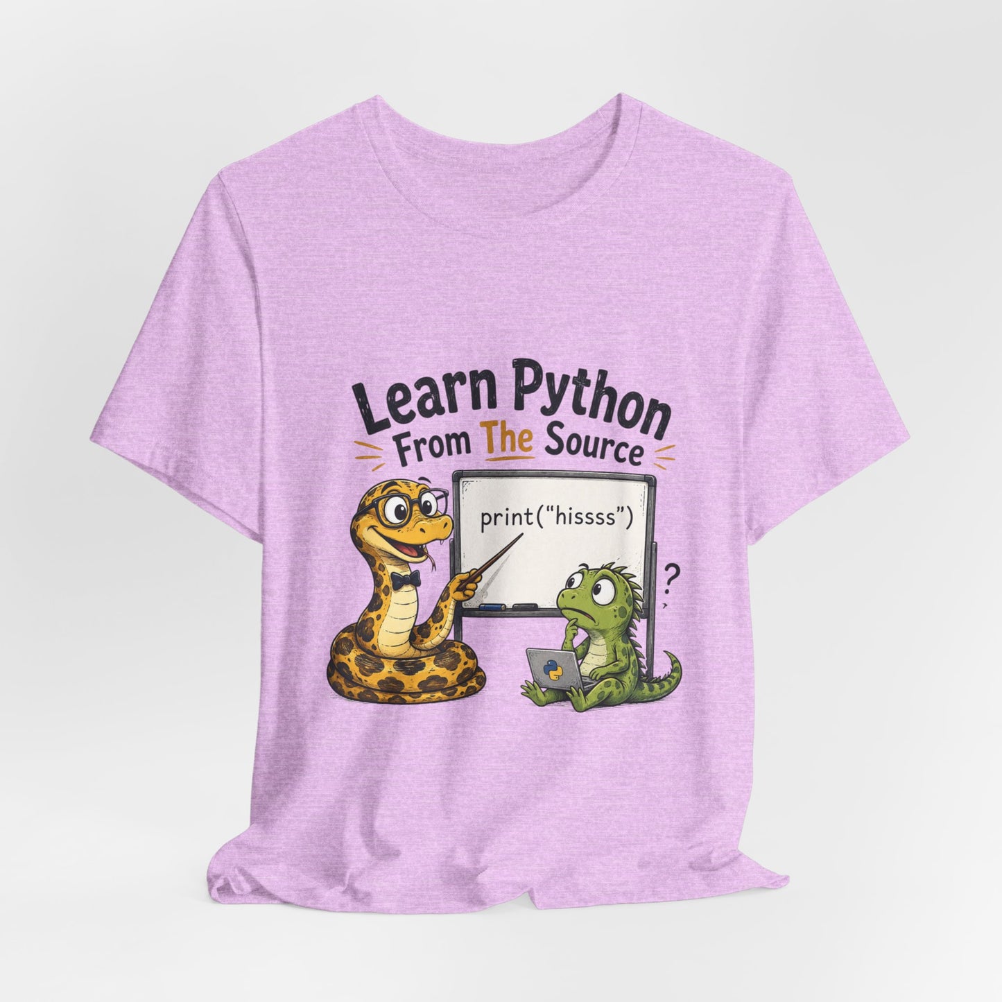 Learn Python From The Source - Cute Snake & Programmer Dino Coding Tee