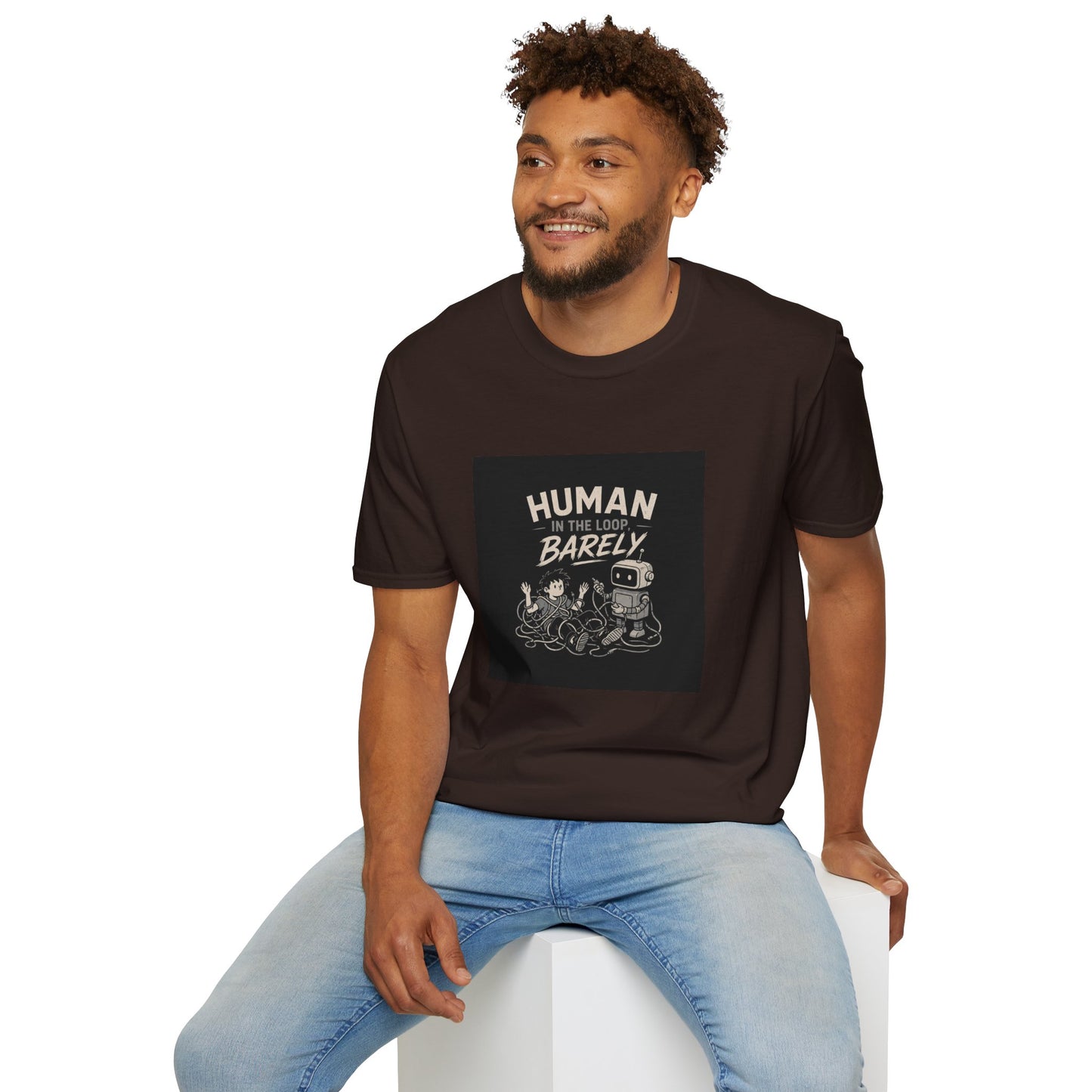 Human in the Loop, Barely - Retro Robot Graphic Tee
