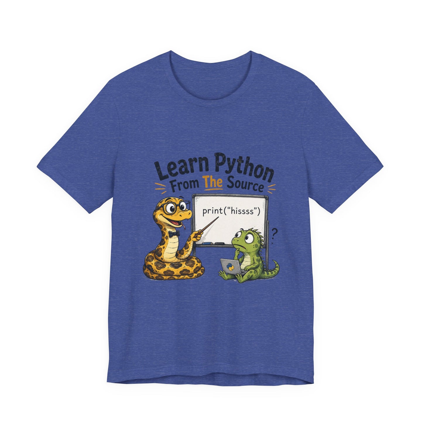 Learn Python From The Source - Cute Snake & Programmer Dino Coding Tee