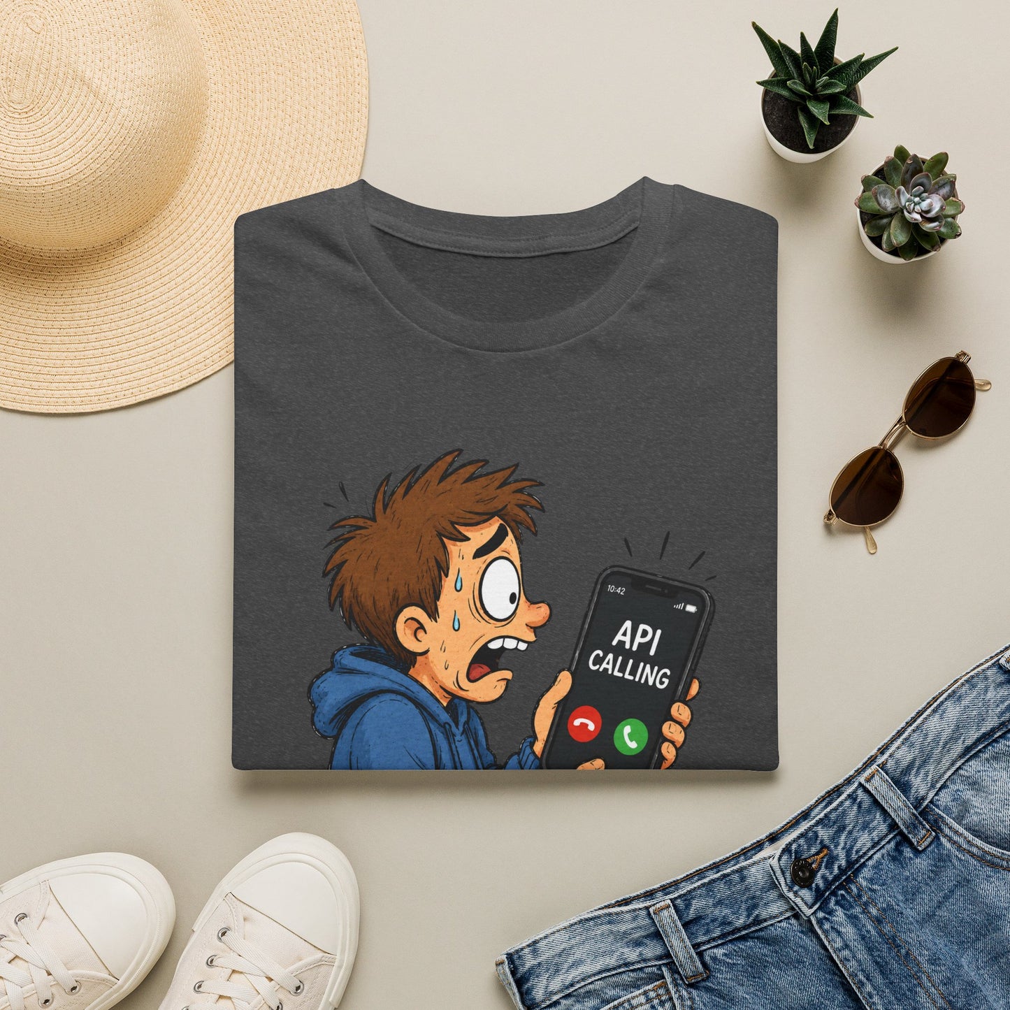 'API Calling' - Funny Tech Cartoon Tee