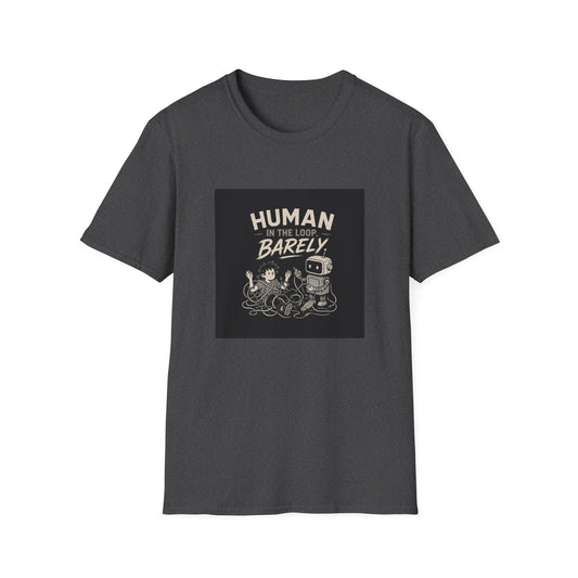 Human in the Loop, Barely Retro Robot Graphic Tee in dark chocolate size S