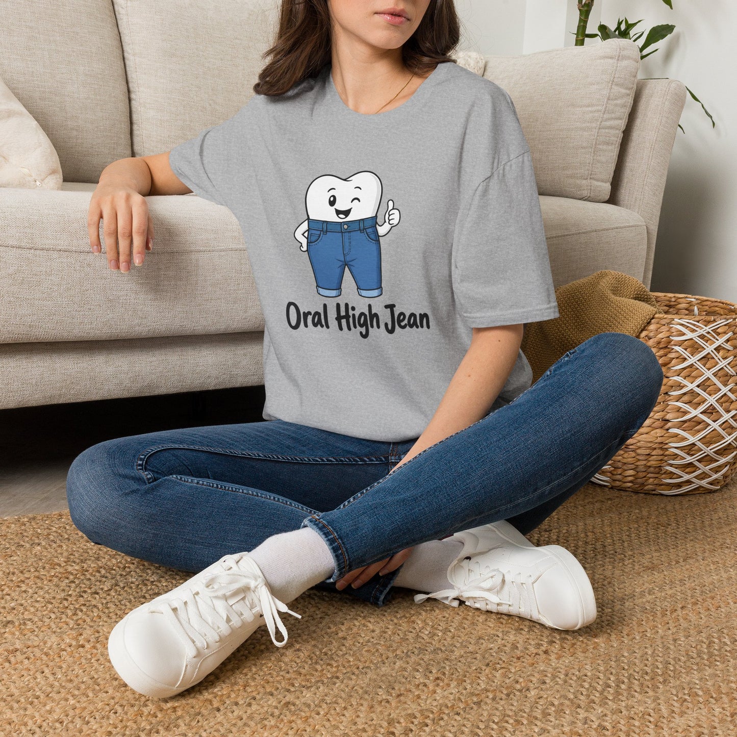 'Oral High Jean' Funny Dental Graphic Tee