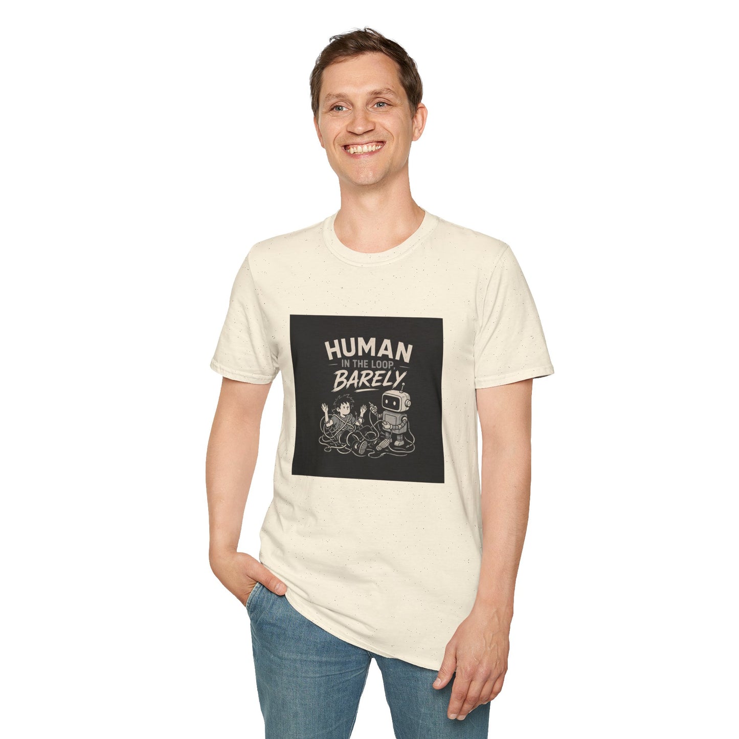 Human in the Loop, Barely - Retro Robot Graphic Tee