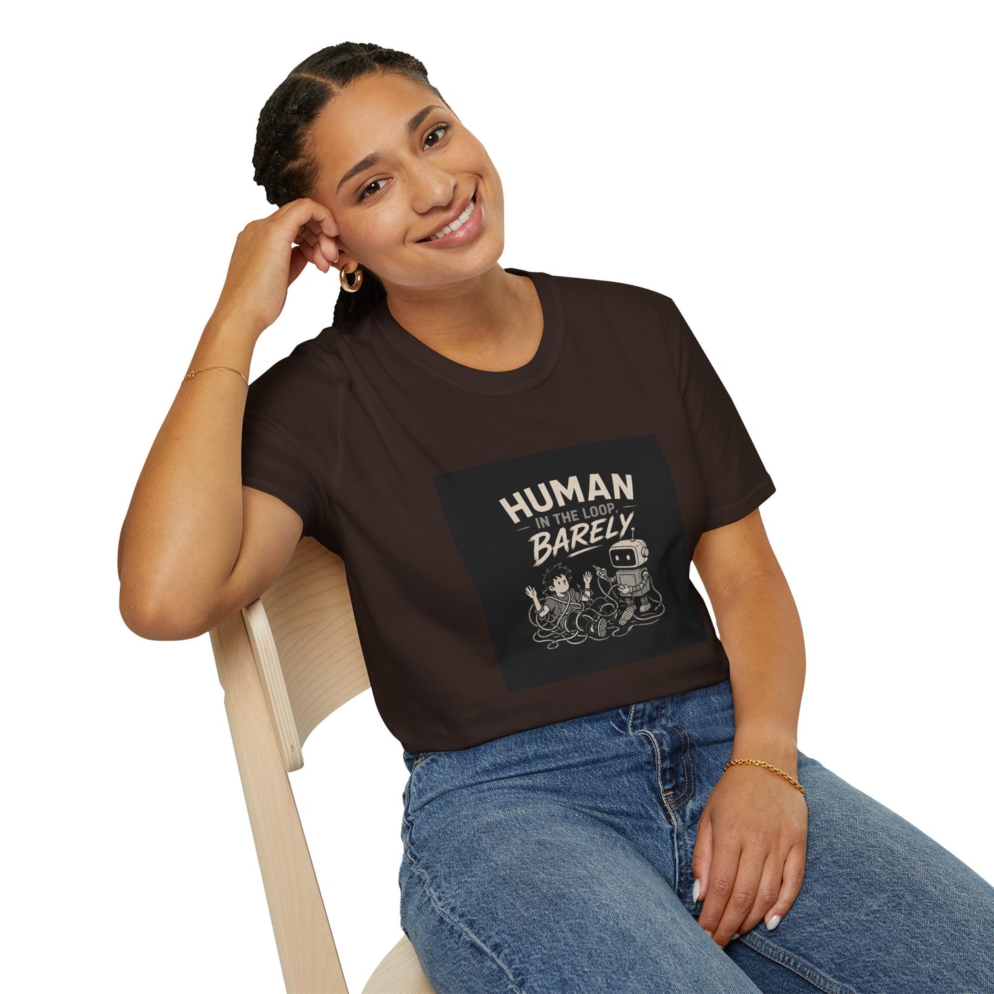 Human in the Loop, Barely - Retro Robot Graphic Tee
