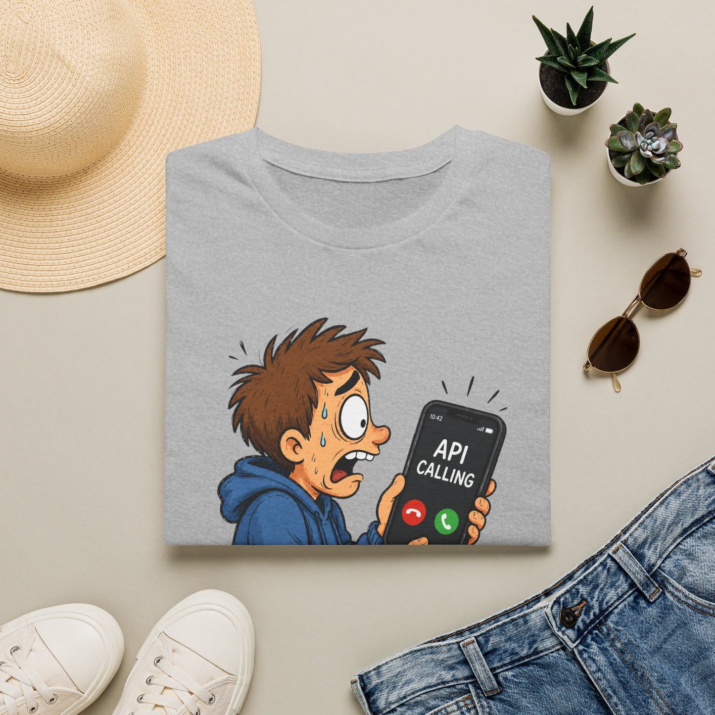 'API Calling' - Funny Tech Cartoon Tee