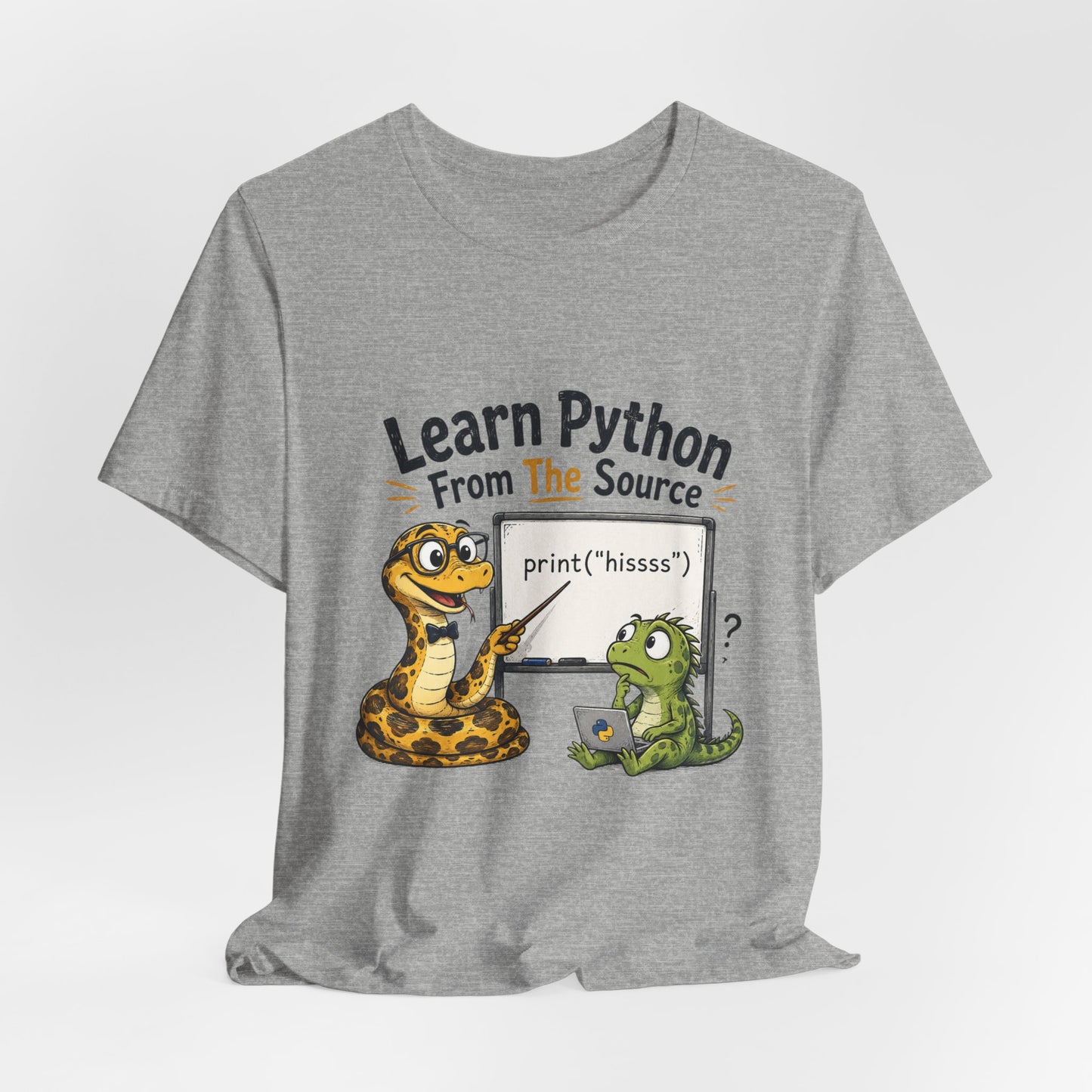 Learn Python From The Source - Cute Snake & Programmer Dino Coding Tee