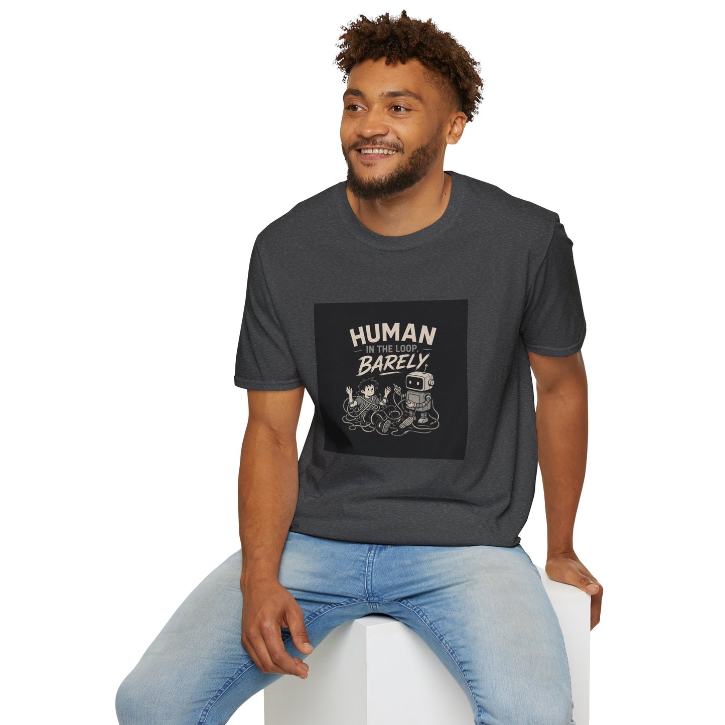 Human in the Loop, Barely - Retro Robot Graphic Tee