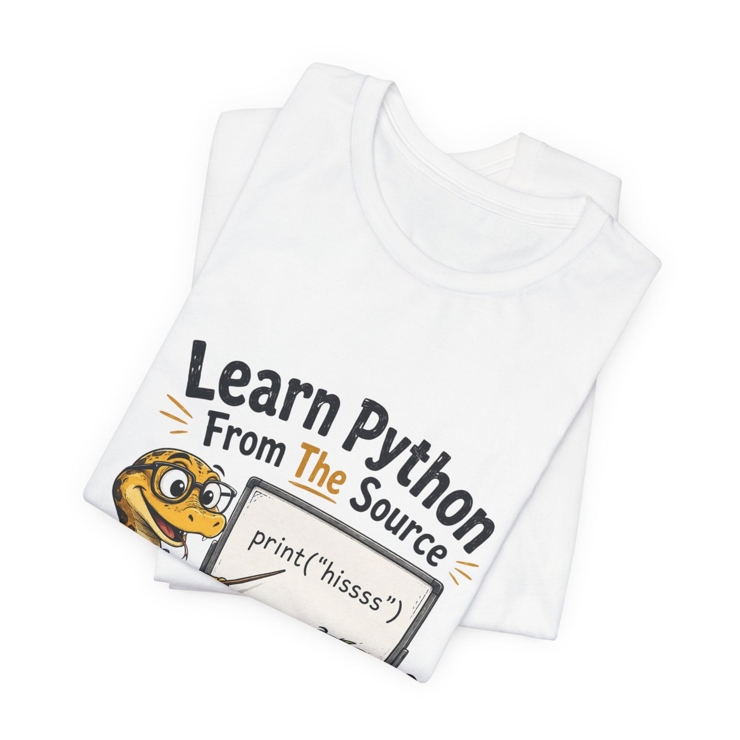 Learn Python From The Source - Cute Snake & Programmer Dino Coding Tee