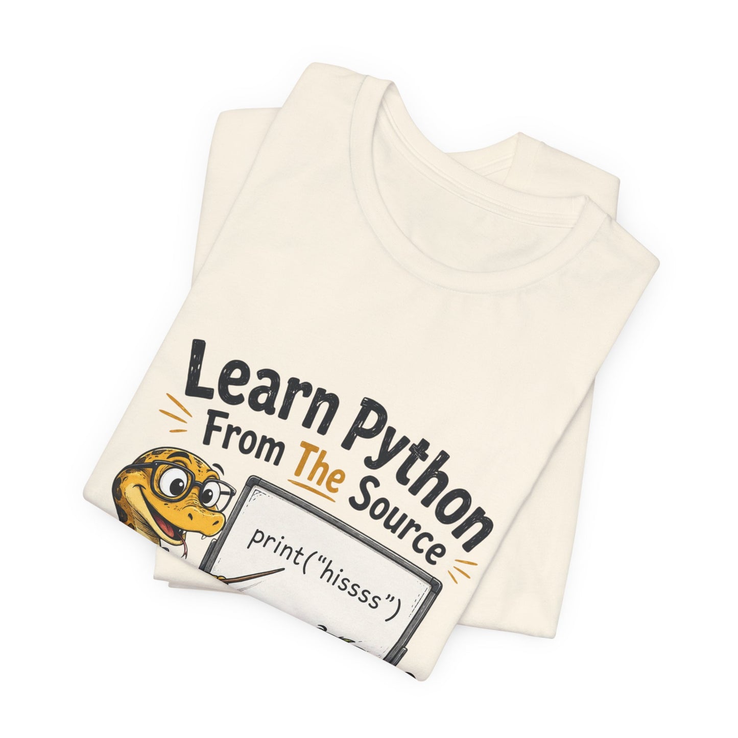 Learn Python From The Source - Cute Snake & Programmer Dino Coding Tee