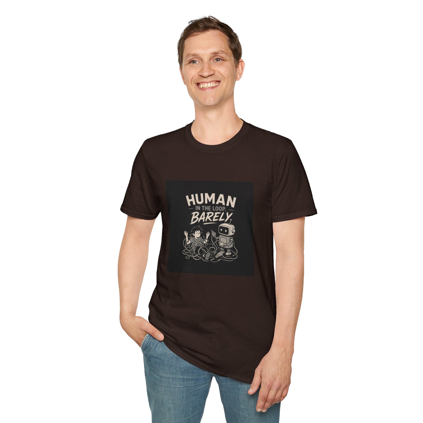 Human in the Loop, Barely - Retro Robot Graphic Tee