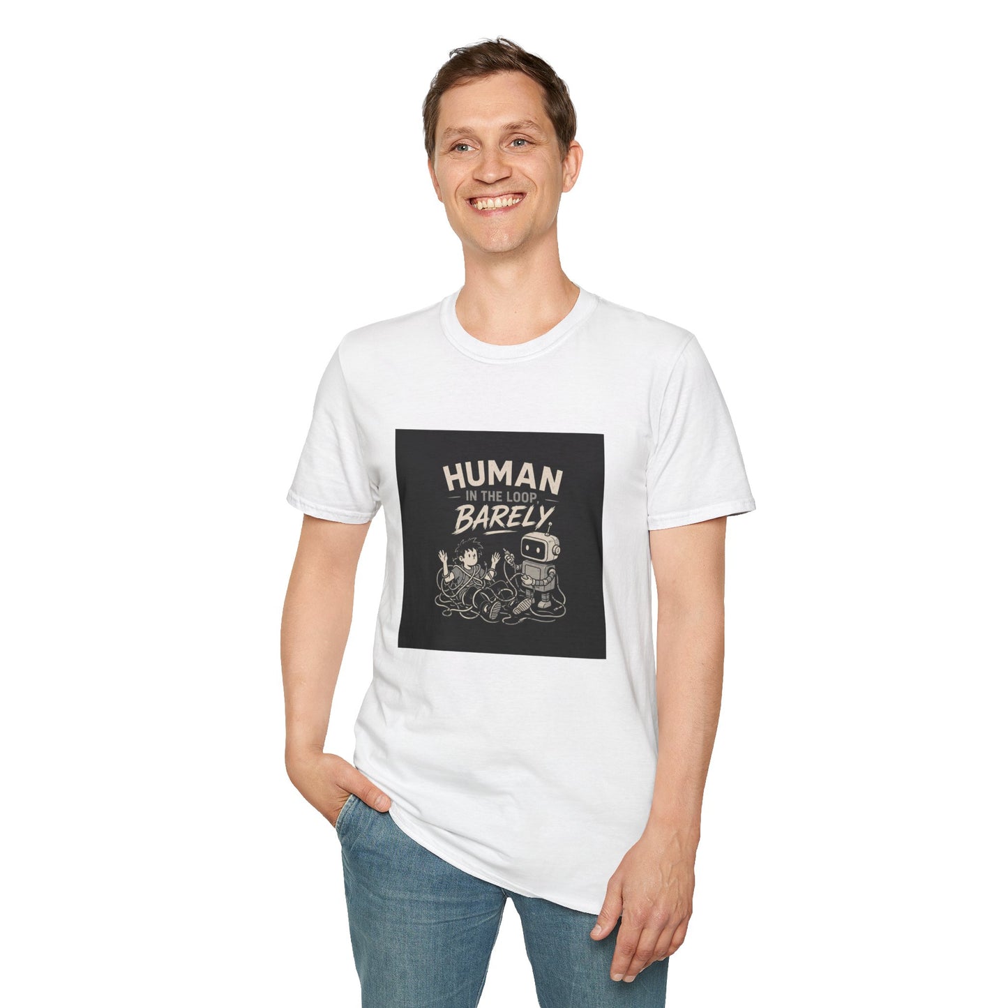 Human in the Loop, Barely - Retro Robot Graphic Tee