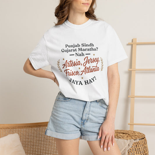 Artesia Jersey Frisco Atlanta Tee — Jaya Hay! Proud South Asian American Cities T-Shirt