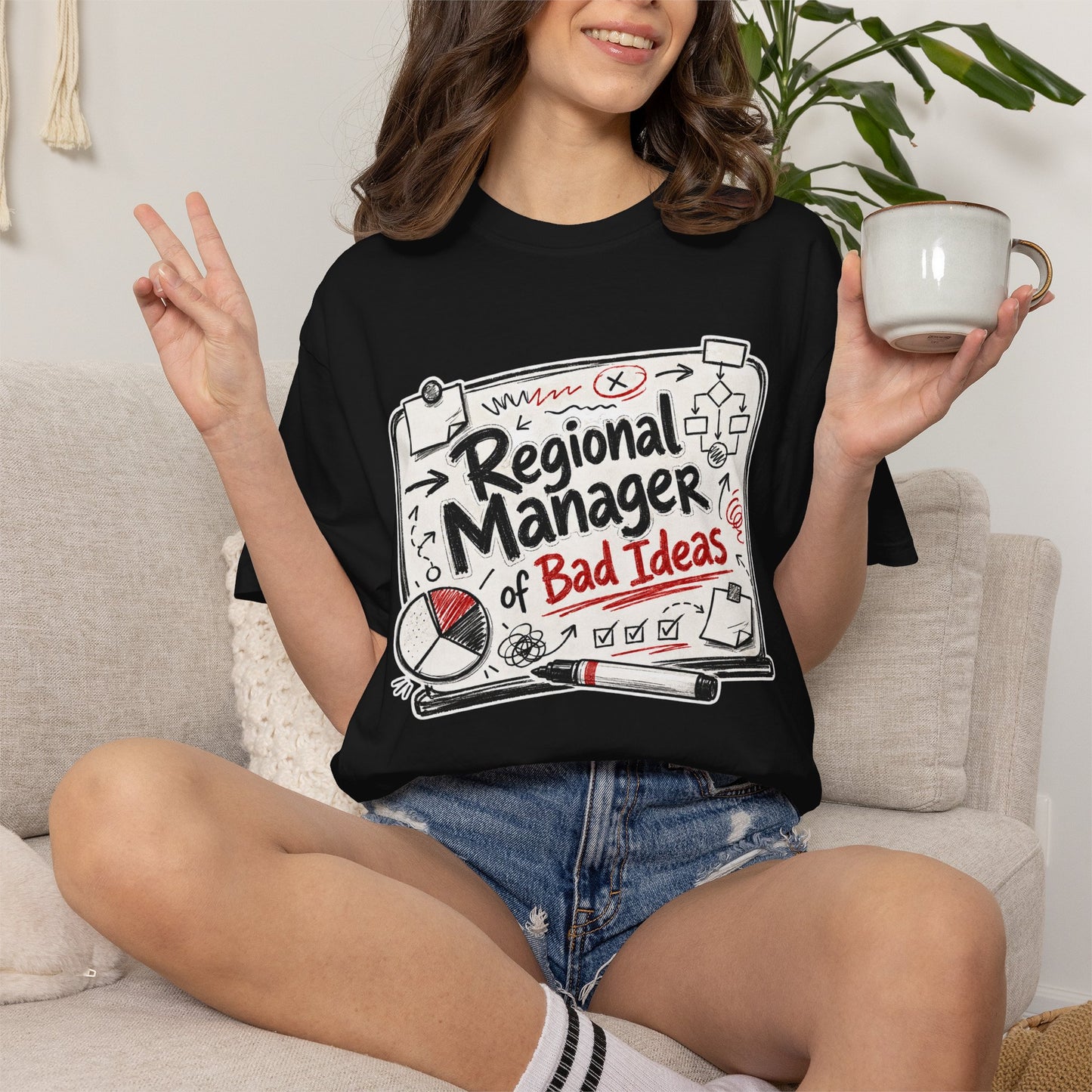 "Regional Manager of Bad Ideas" Graphic Funny Tee