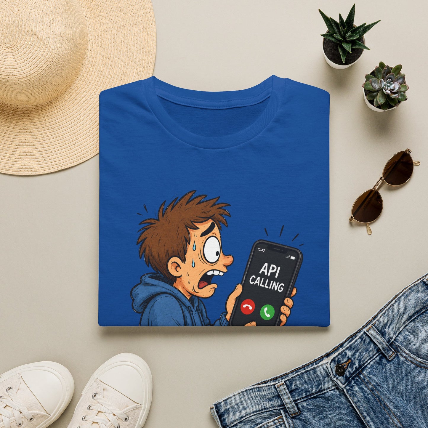 'API Calling' - Funny Tech Cartoon Tee