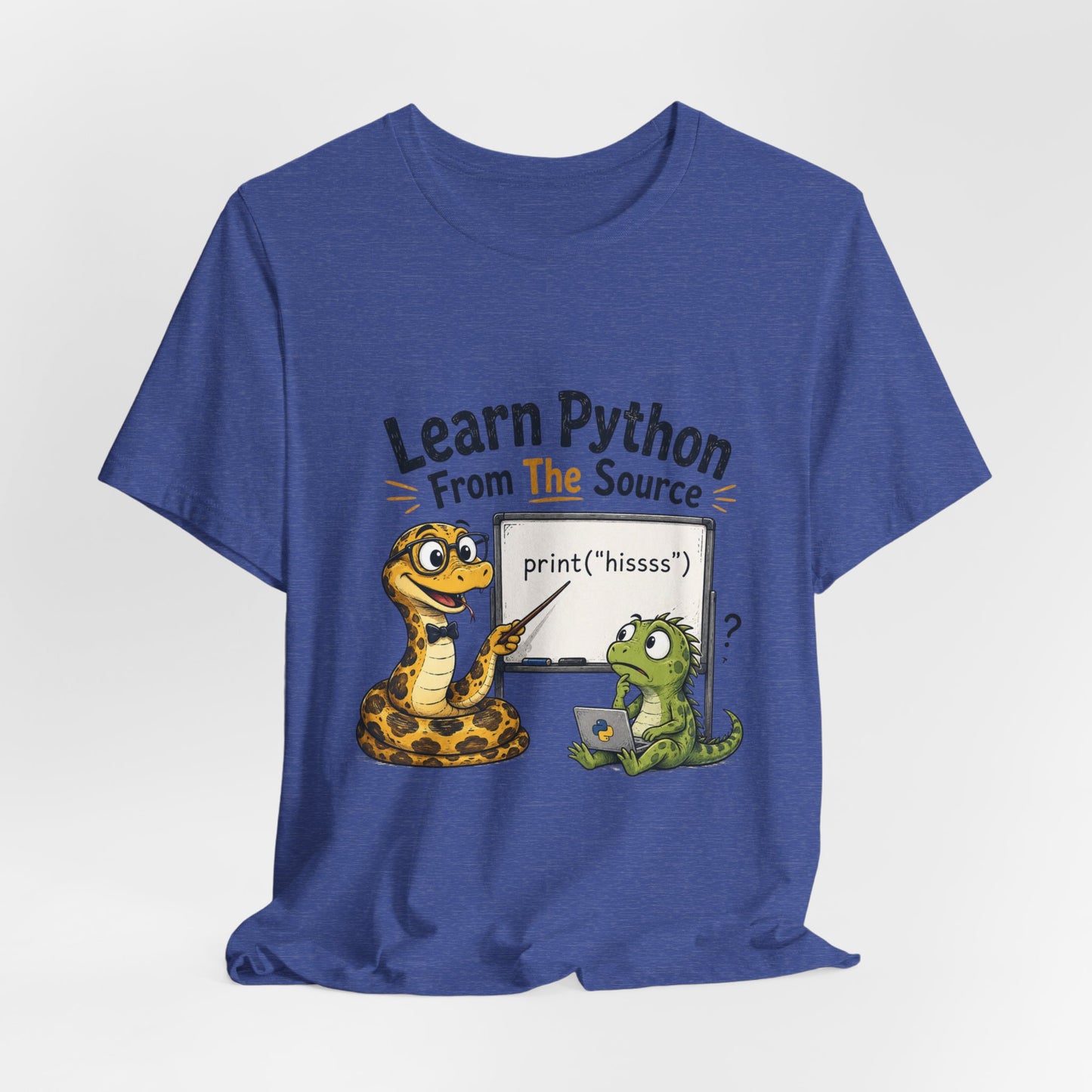 Learn Python From The Source - Cute Snake & Programmer Dino Coding Tee