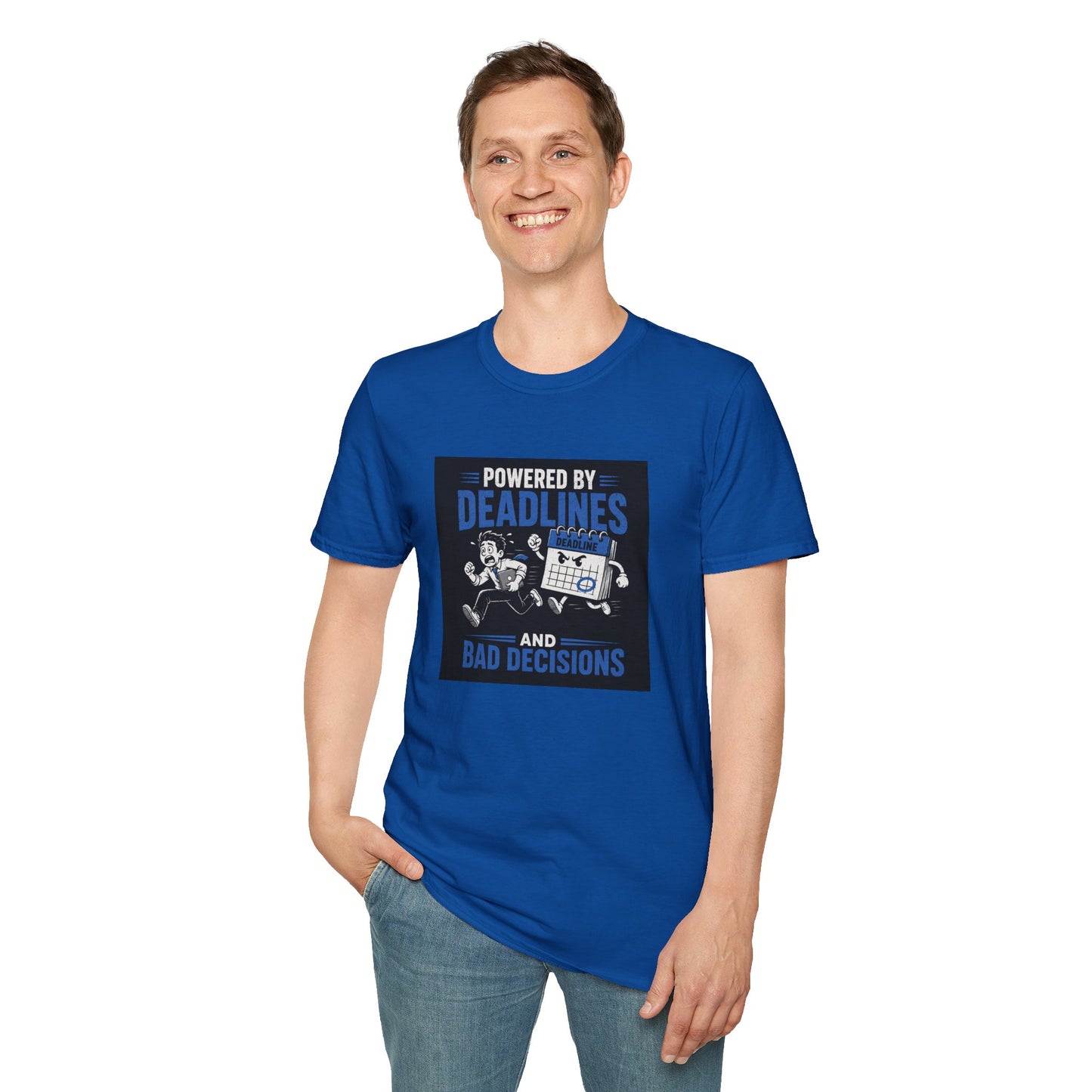 Powered by Deadlines - Funny Graphic Tee