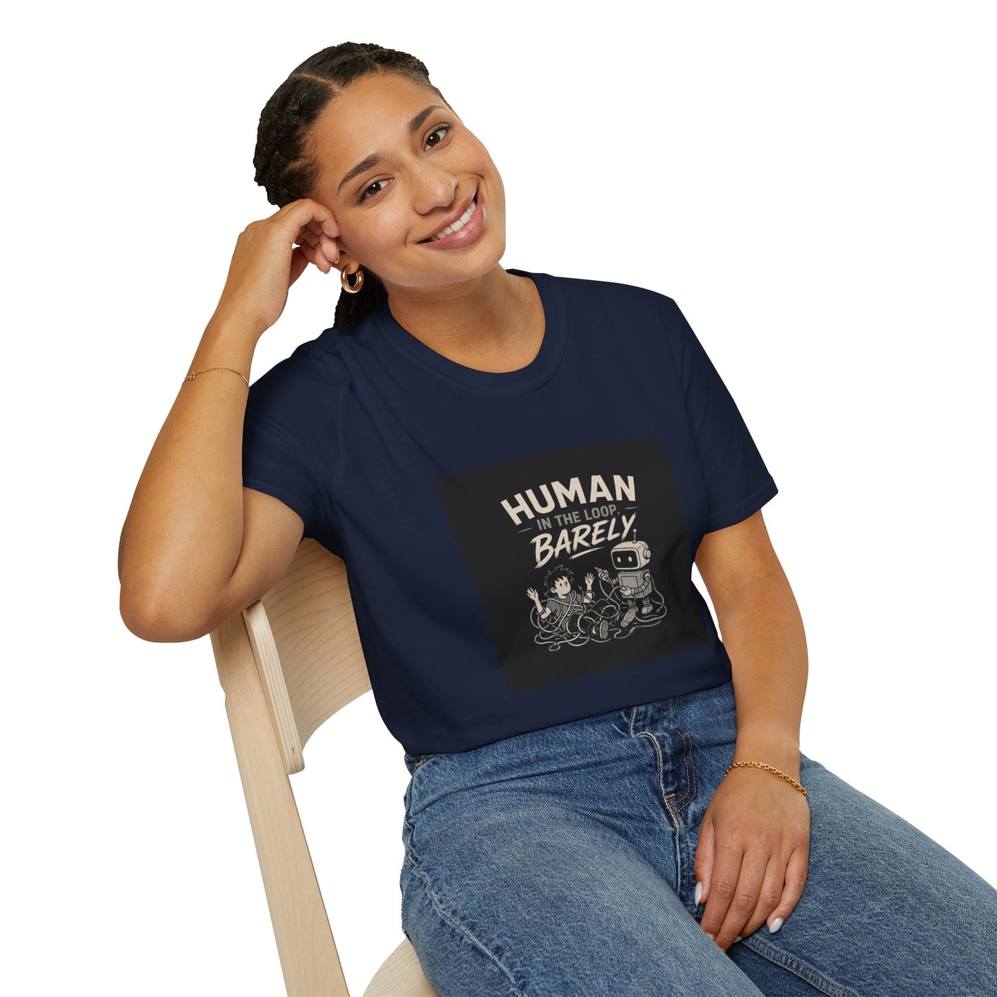 Human in the Loop, Barely - Retro Robot Graphic Tee