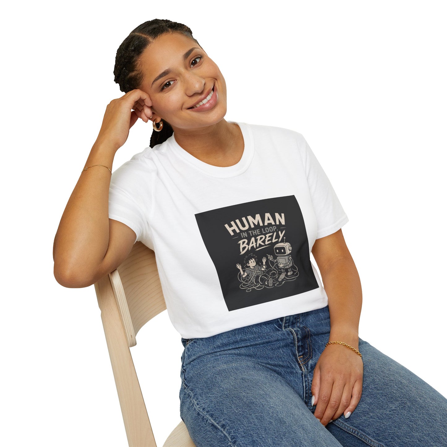 Human in the Loop, Barely - Retro Robot Graphic Tee