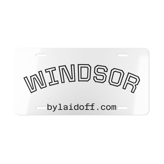 Windsor Aluminum Vanity Plate — Custom Decorative License Plate with ‘bylaidoff.com’