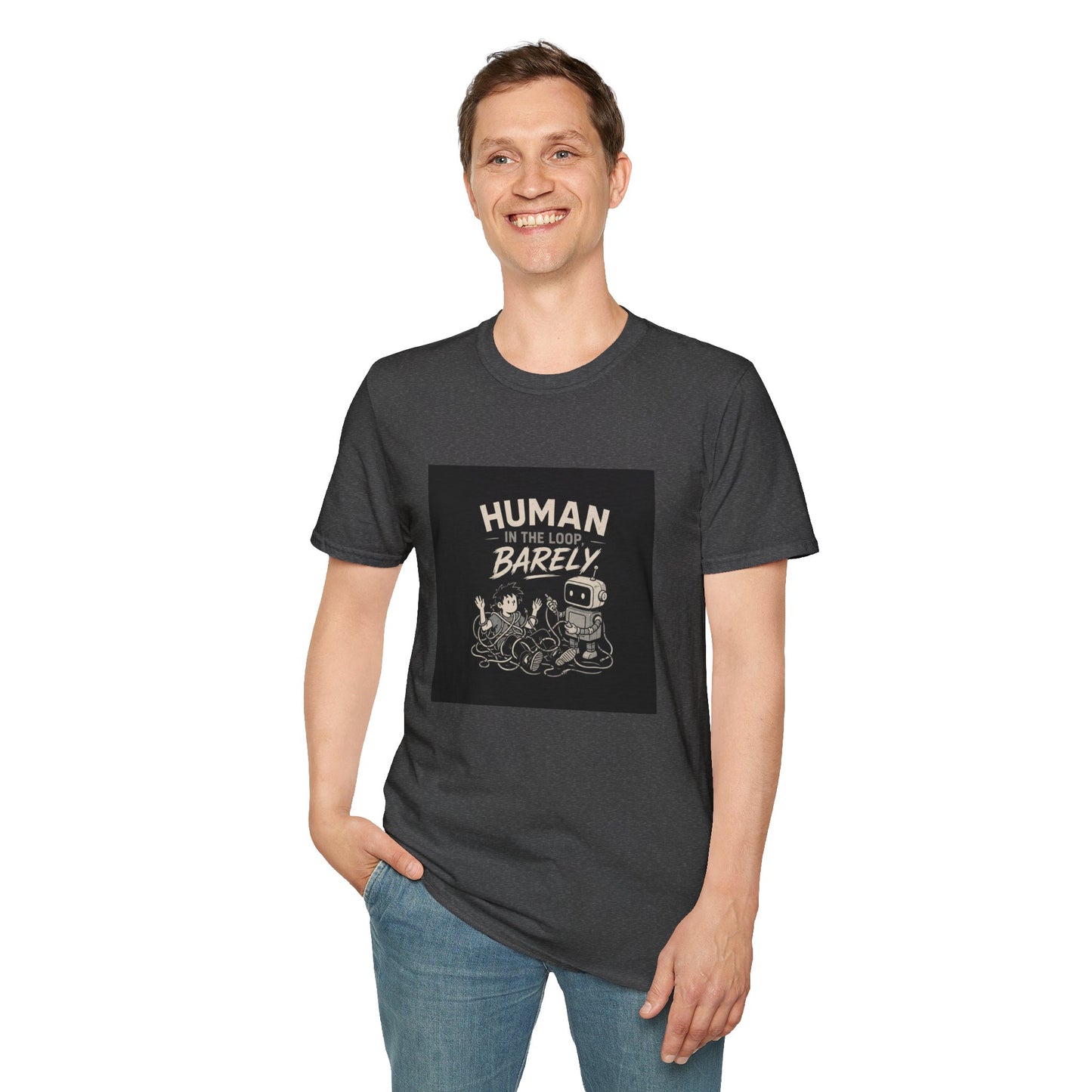 Human in the Loop, Barely - Retro Robot Graphic Tee
