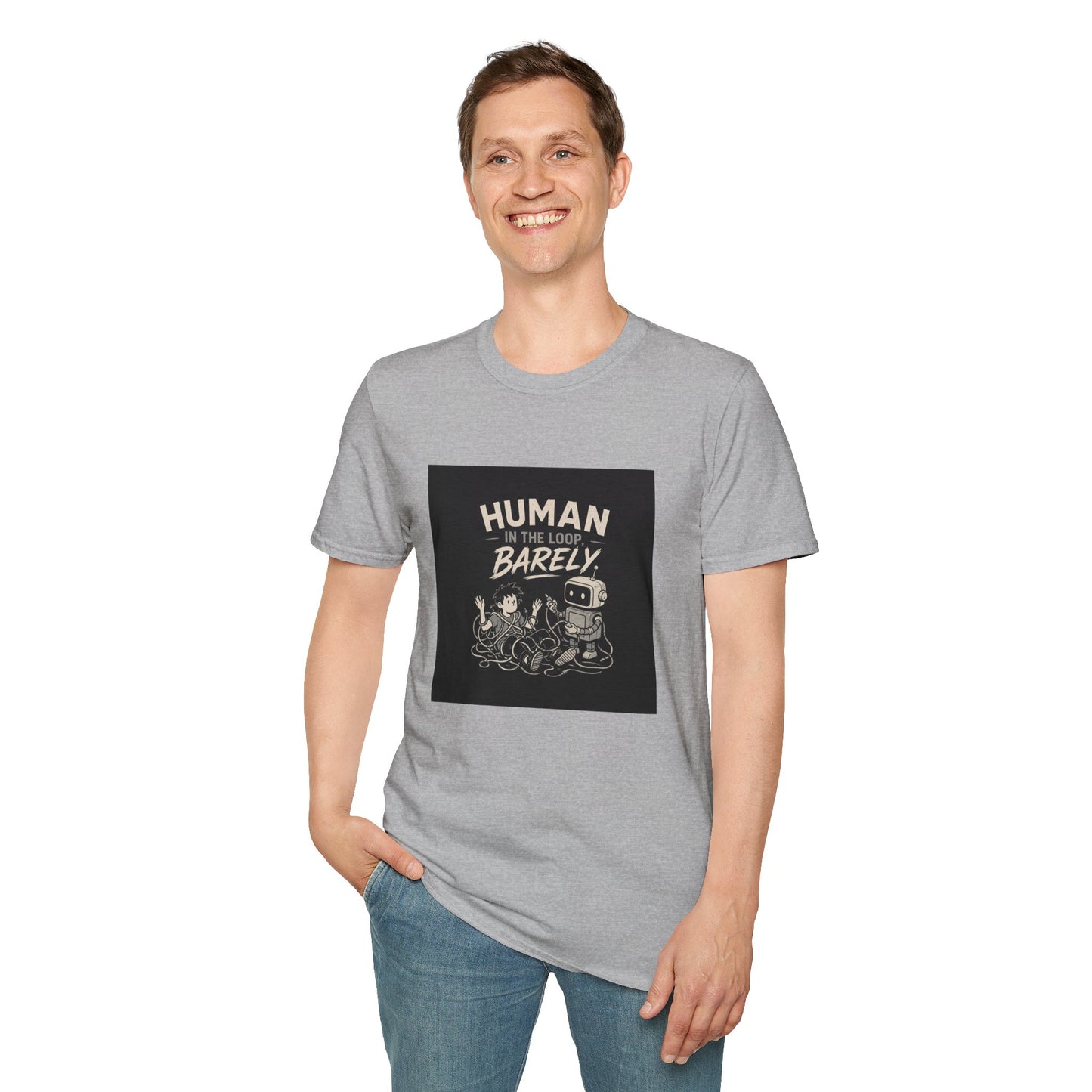 Human in the Loop, Barely - Retro Robot Graphic Tee
