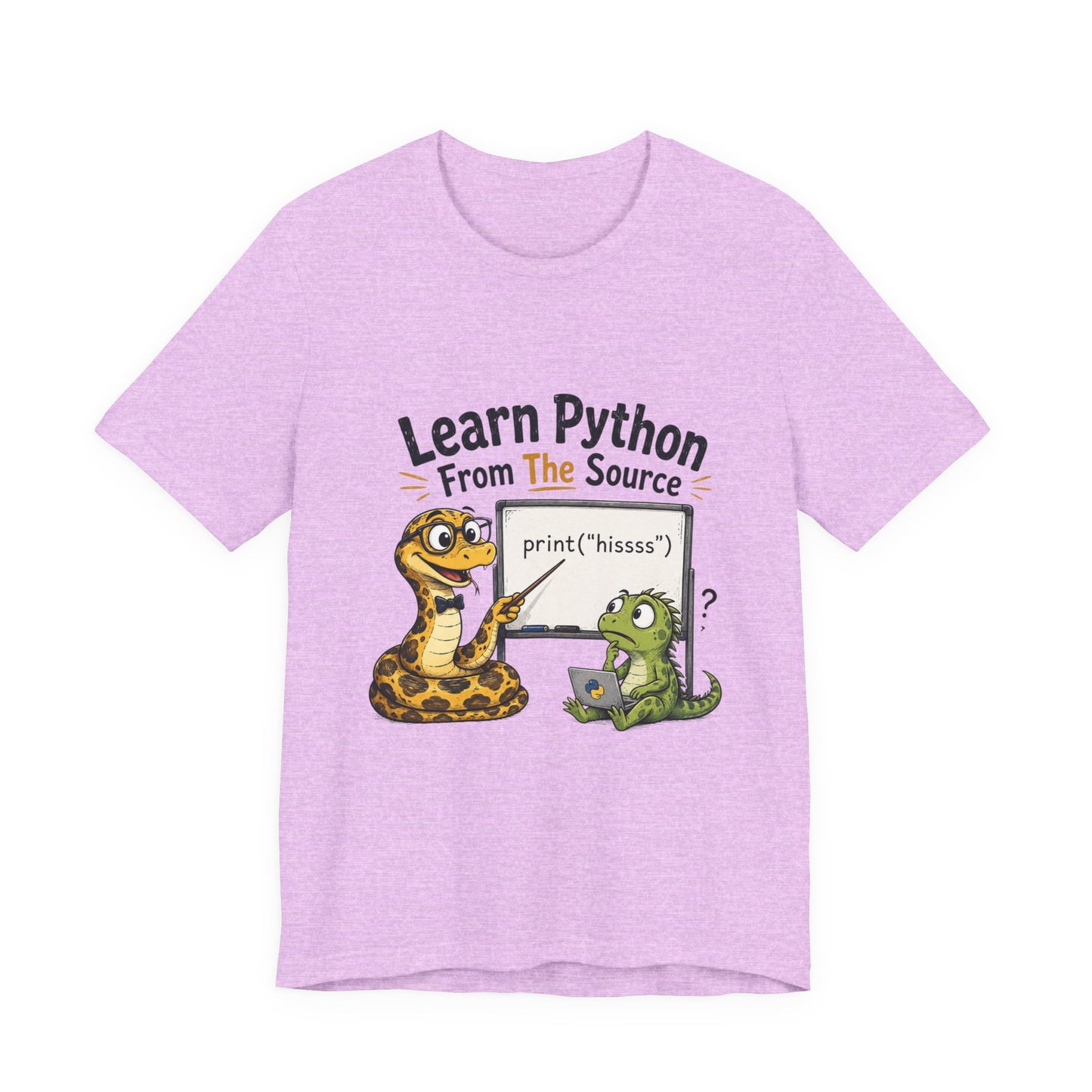 Learn Python From The Source - Cute Snake & Programmer Dino Coding Tee