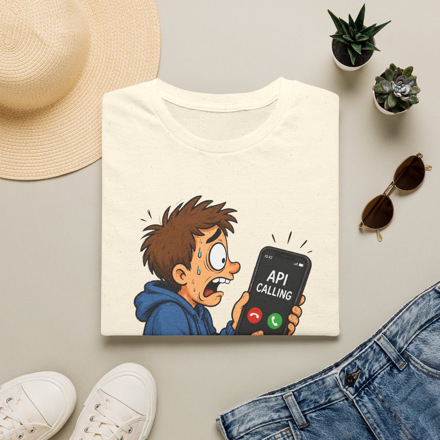 'API Calling' - Funny Tech Cartoon Tee