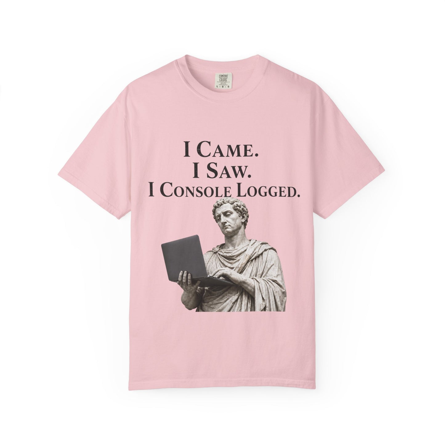 I Came. I Saw. I Console Logged Funny Programmer Roman Statue Tee in chambray size M