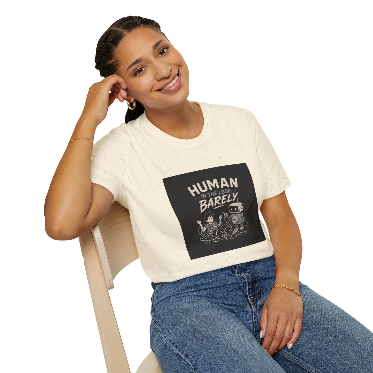 Human in the Loop, Barely - Retro Robot Graphic Tee
