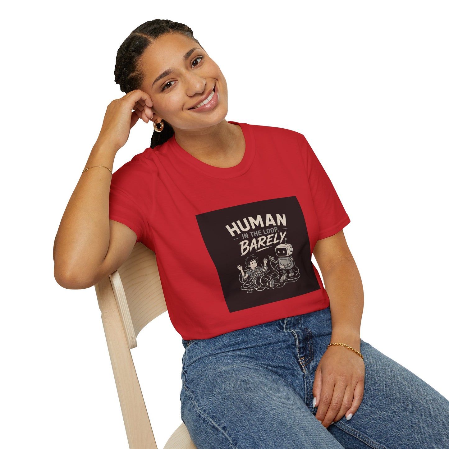 Human in the Loop, Barely - Retro Robot Graphic Tee