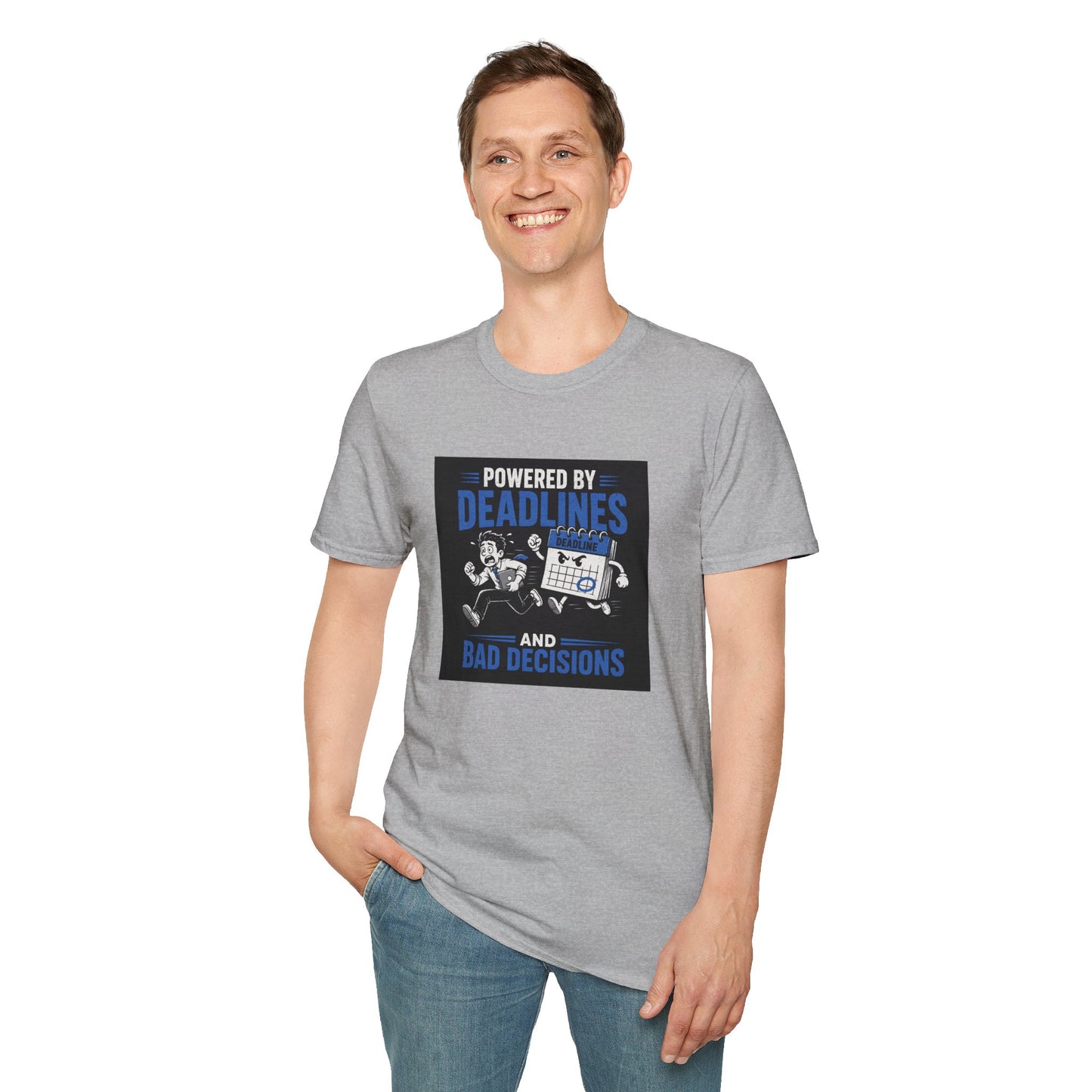 Powered by Deadlines - Funny Graphic Tee