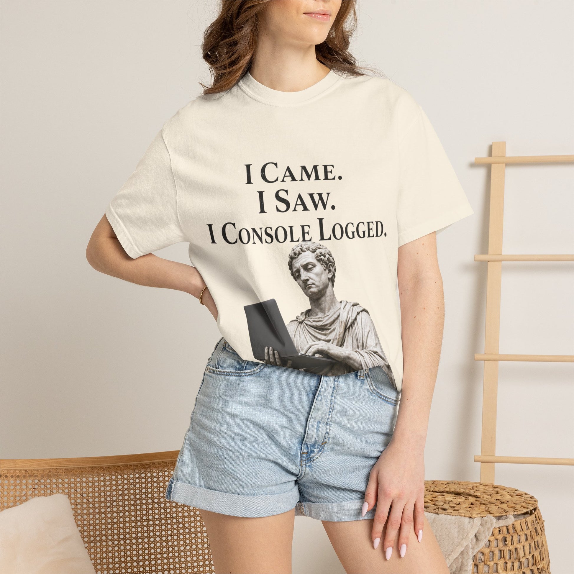 I Came. I Saw. I Console Logged Funny Programmer Roman Statue Tee in orchid size M