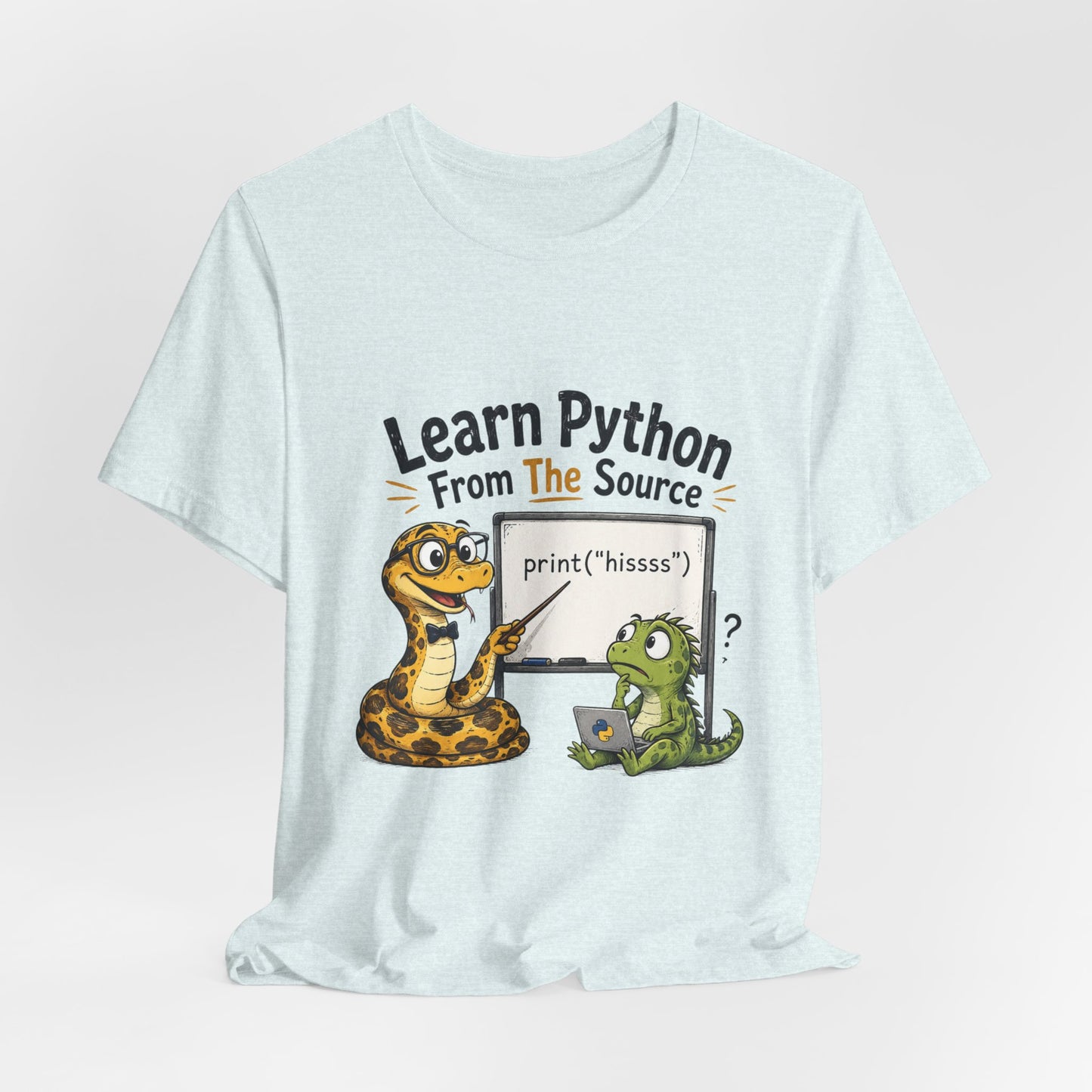 Learn Python From The Source - Cute Snake & Programmer Dino Coding Tee