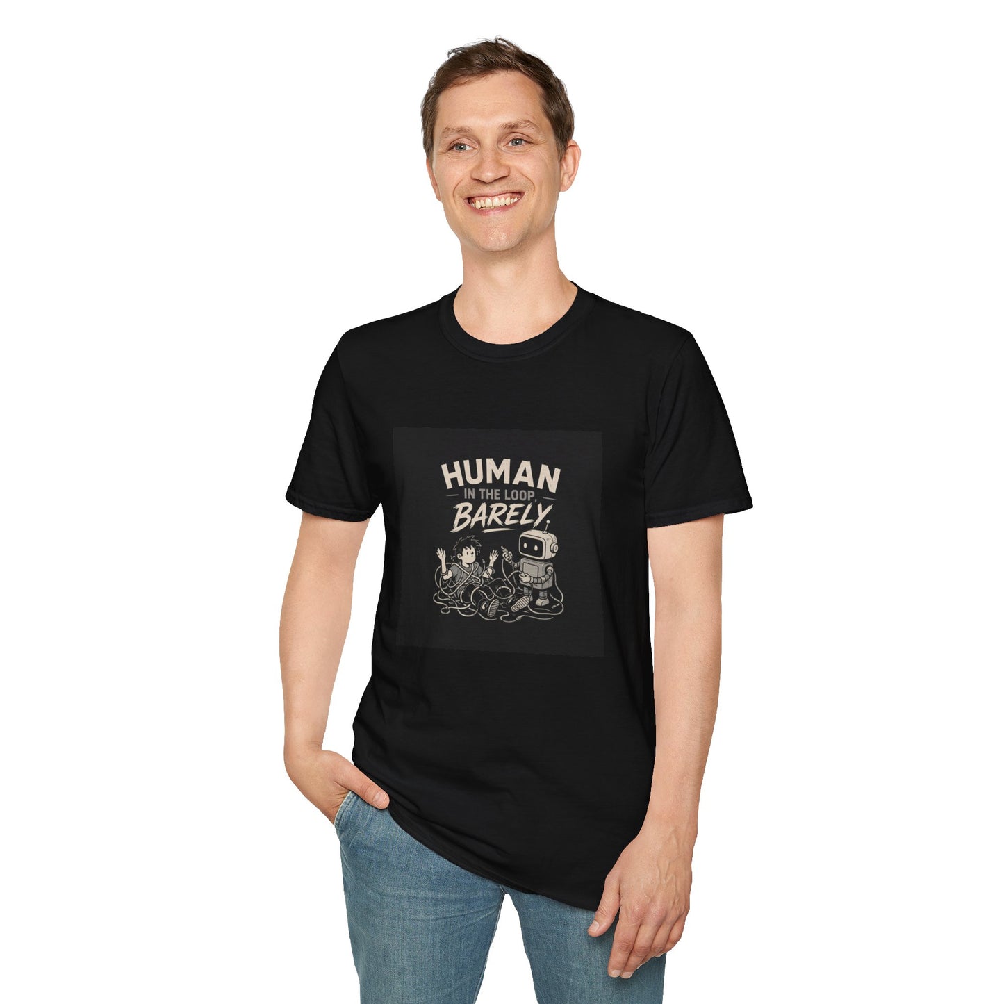 Human in the Loop, Barely - Retro Robot Graphic Tee