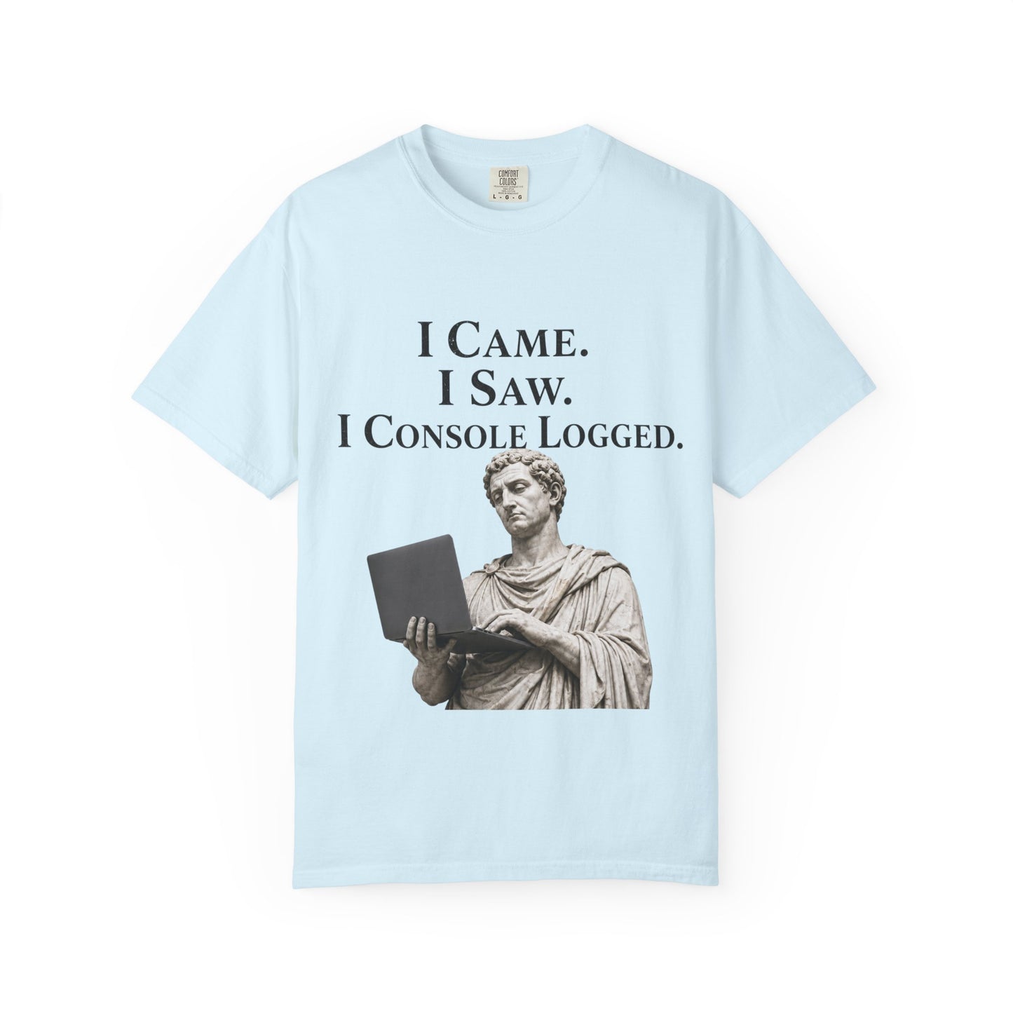I Came. I Saw. I Console Logged Funny Programmer Roman Statue Tee in white size M