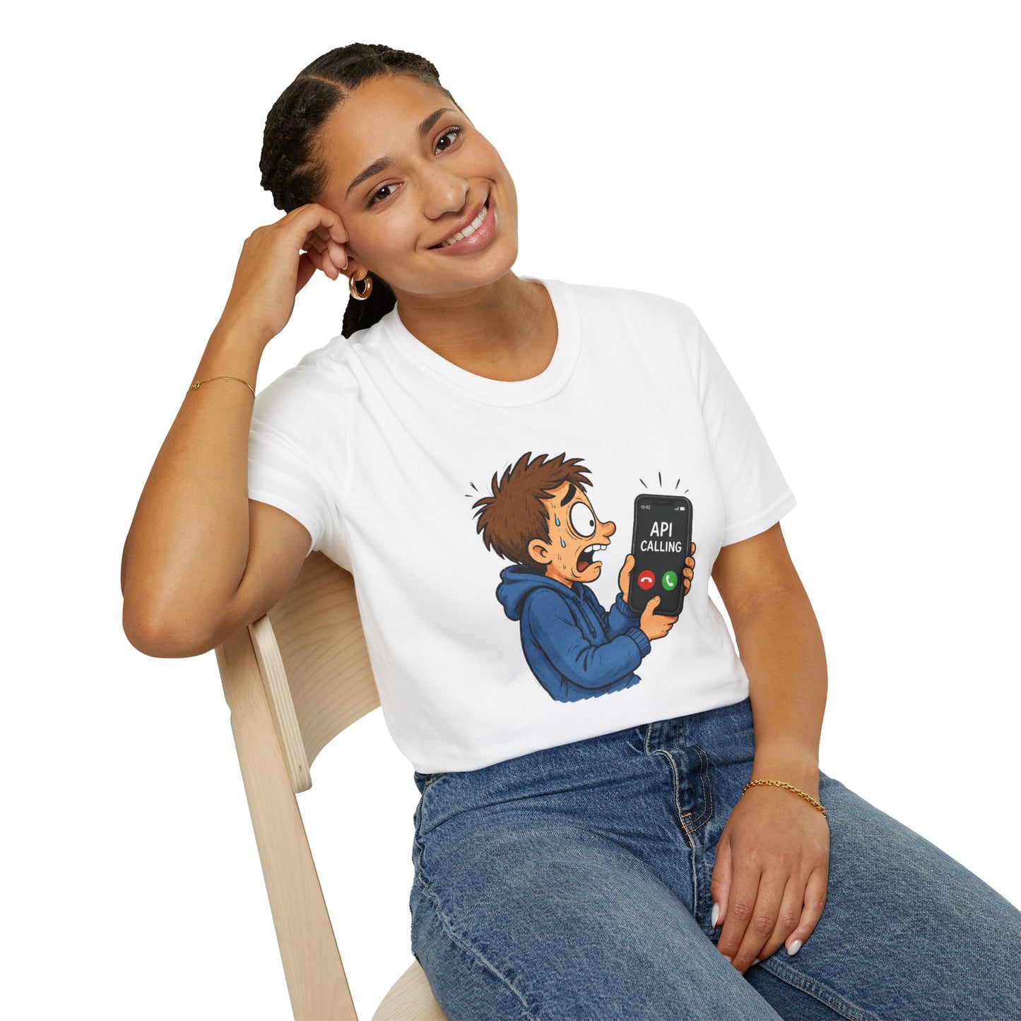'API Calling' - Funny Tech Cartoon Tee