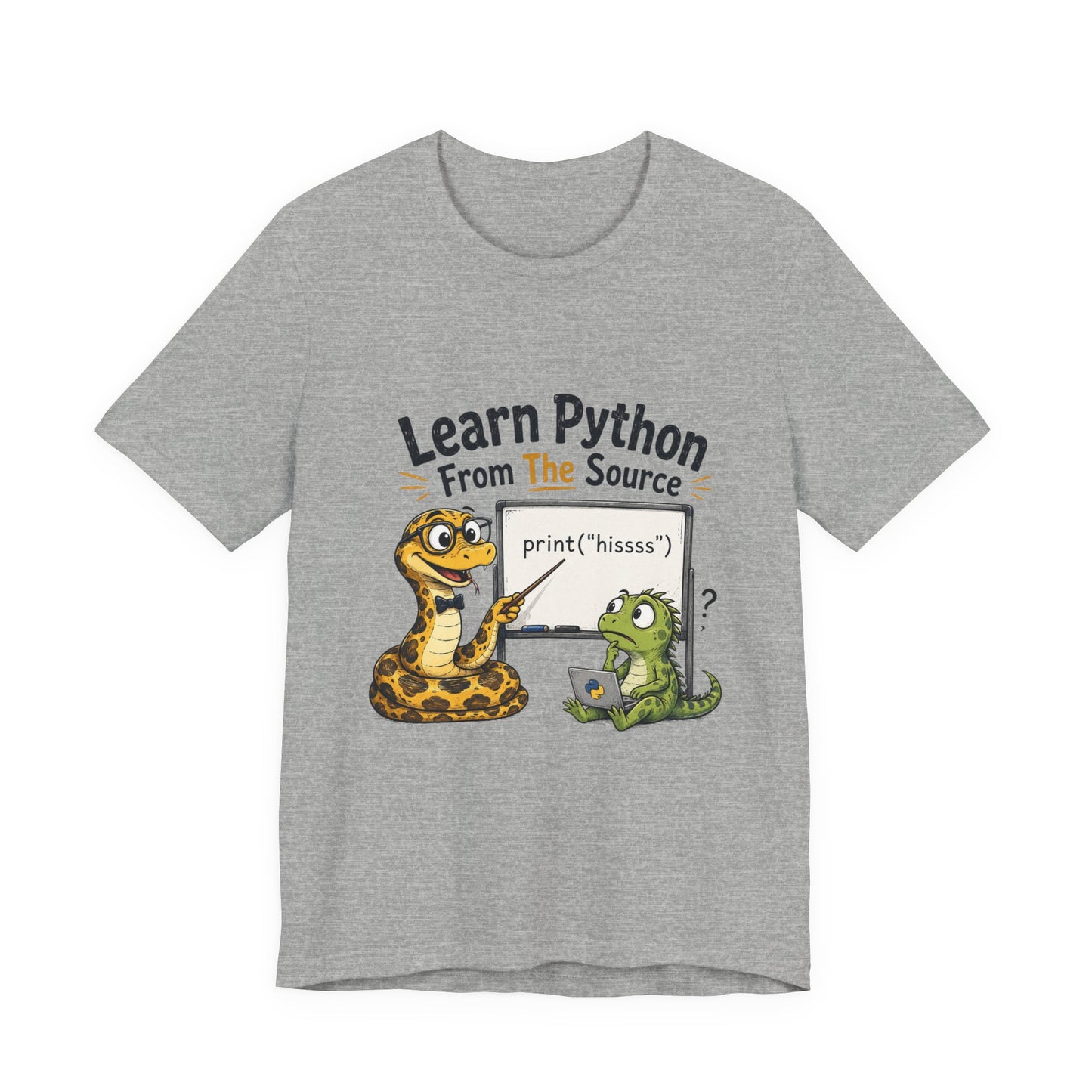 Learn Python From The Source - Cute Snake & Programmer Dino Coding Tee