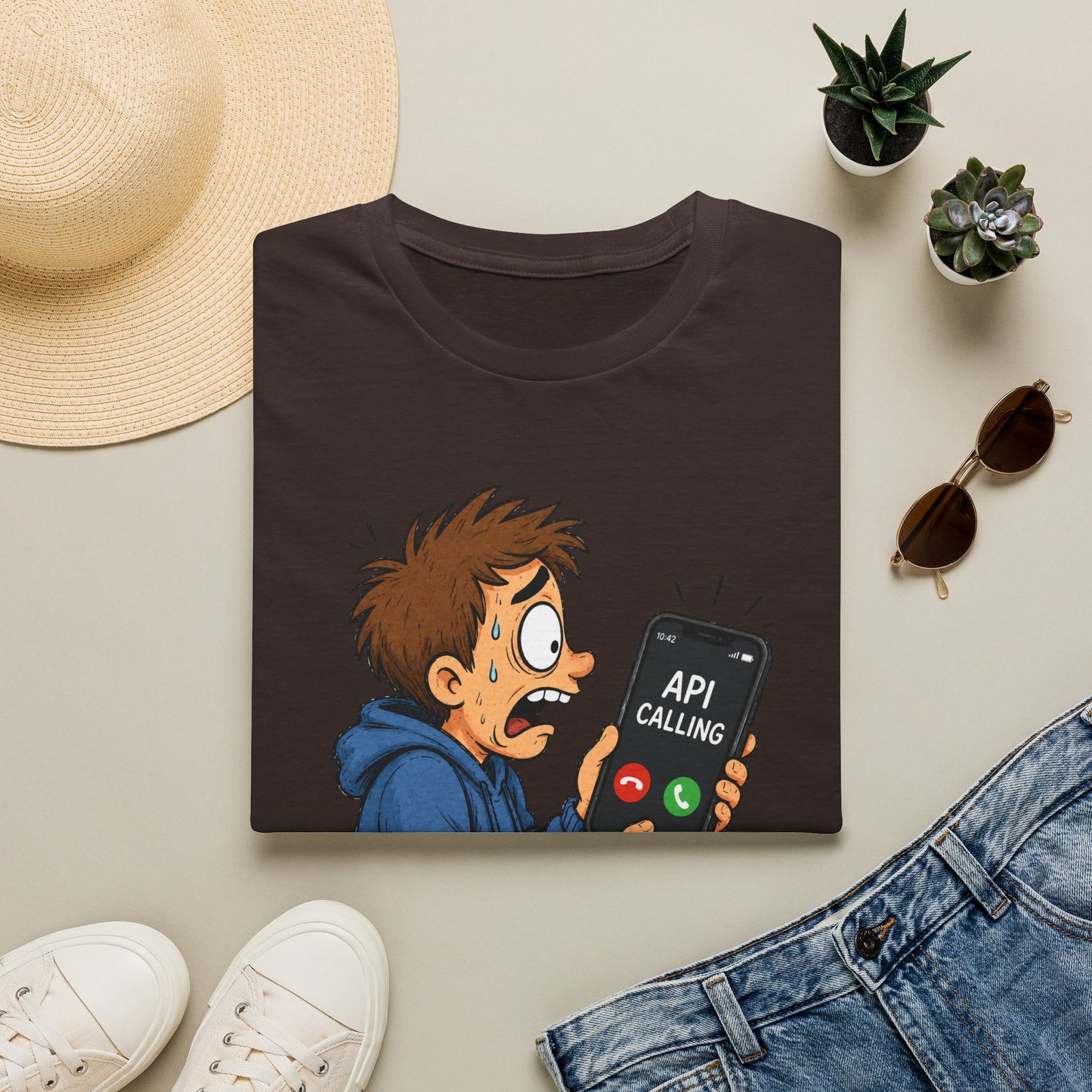 'API Calling' - Funny Tech Cartoon Tee