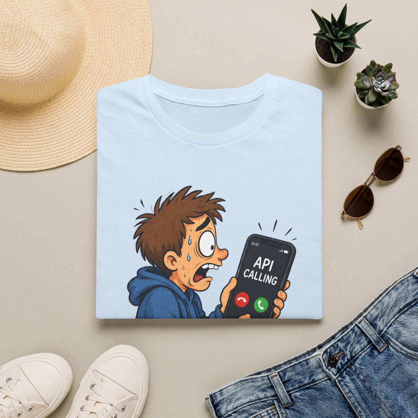 'API Calling' - Funny Tech Cartoon Tee