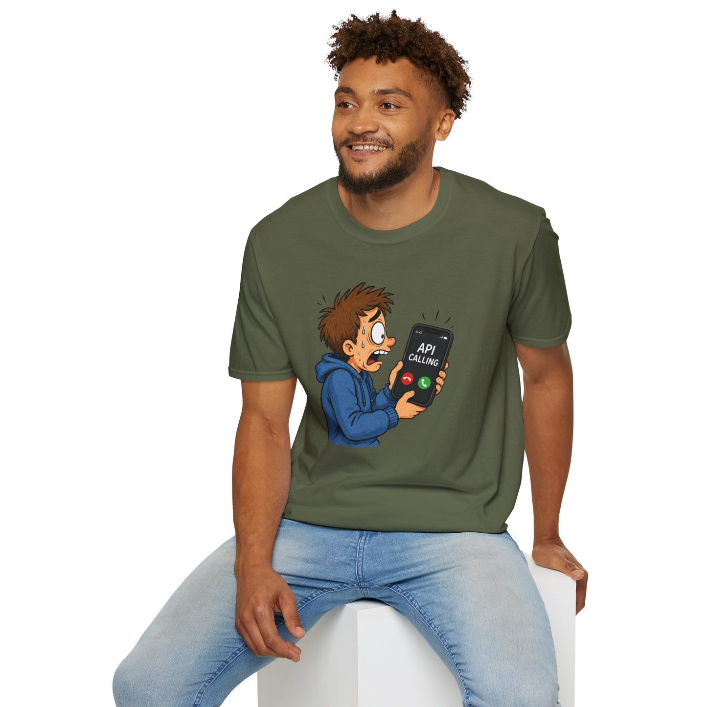 'API Calling' - Funny Tech Cartoon Tee