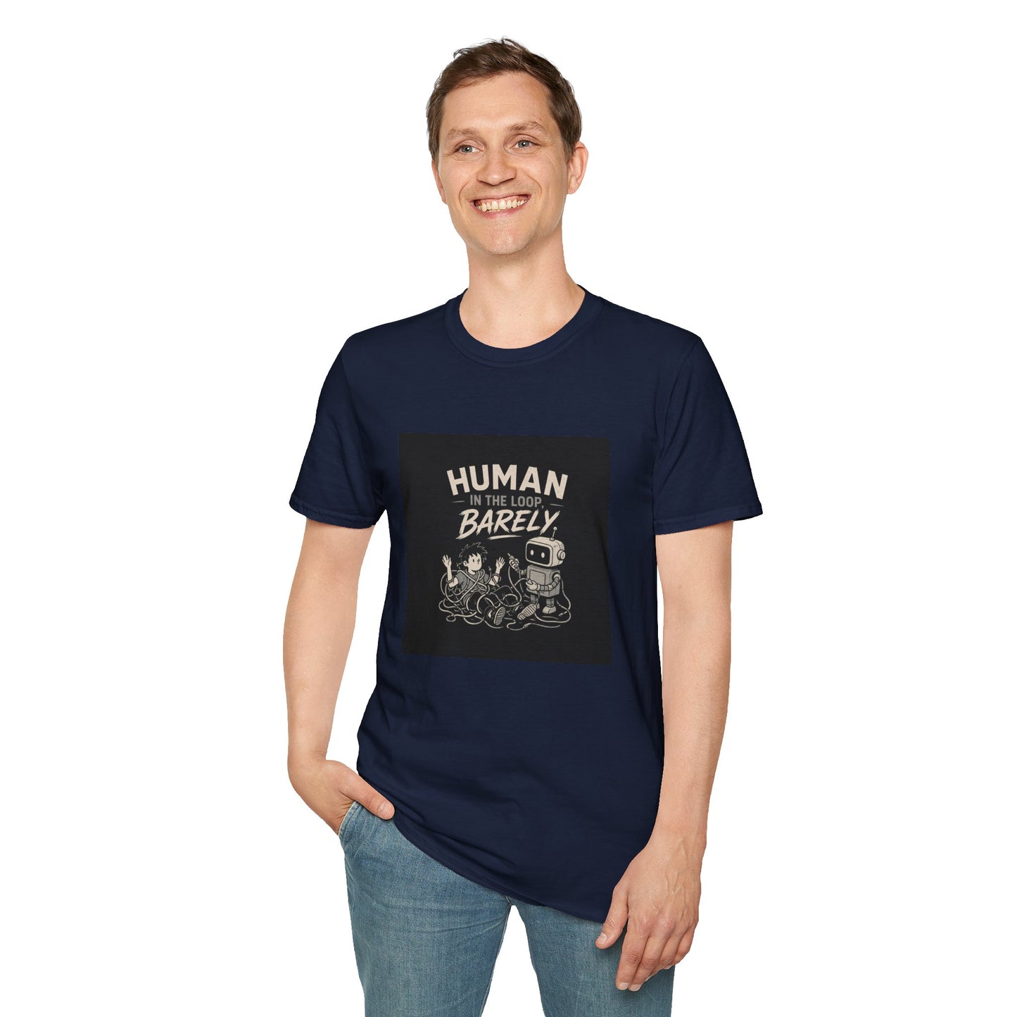 Human in the Loop, Barely - Retro Robot Graphic Tee