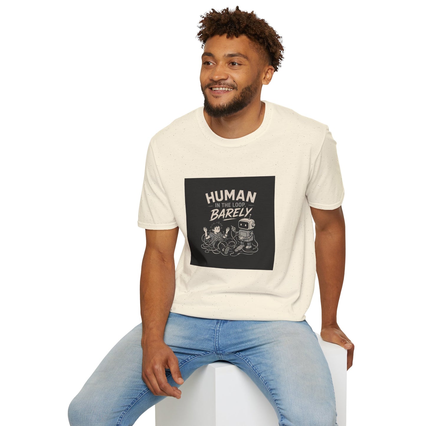 Human in the Loop, Barely - Retro Robot Graphic Tee