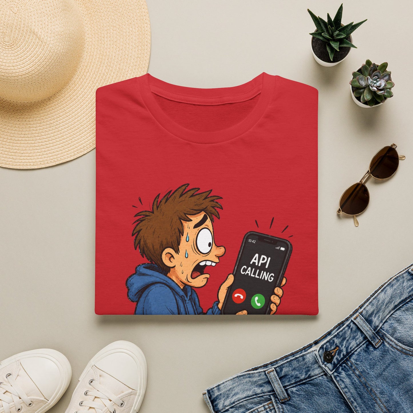 'API Calling' - Funny Tech Cartoon Tee
