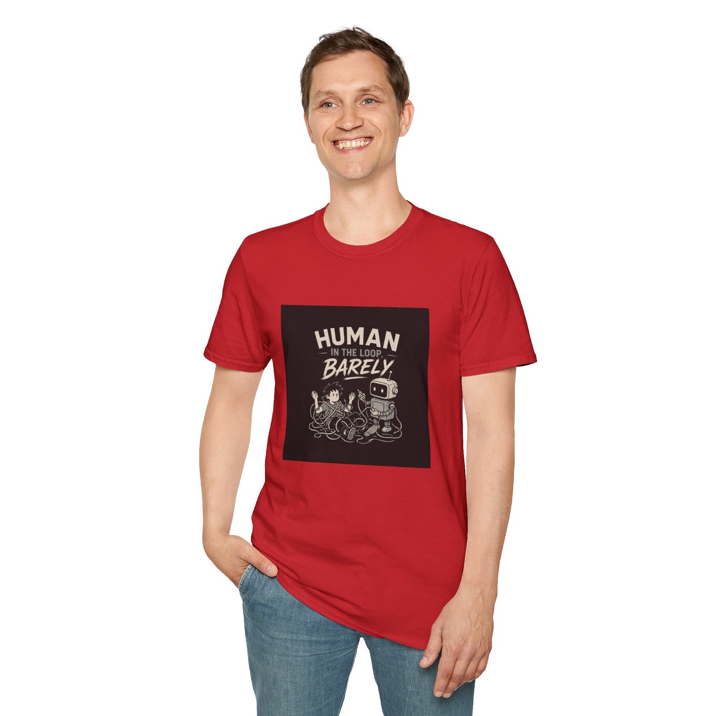 Human in the Loop, Barely - Retro Robot Graphic Tee