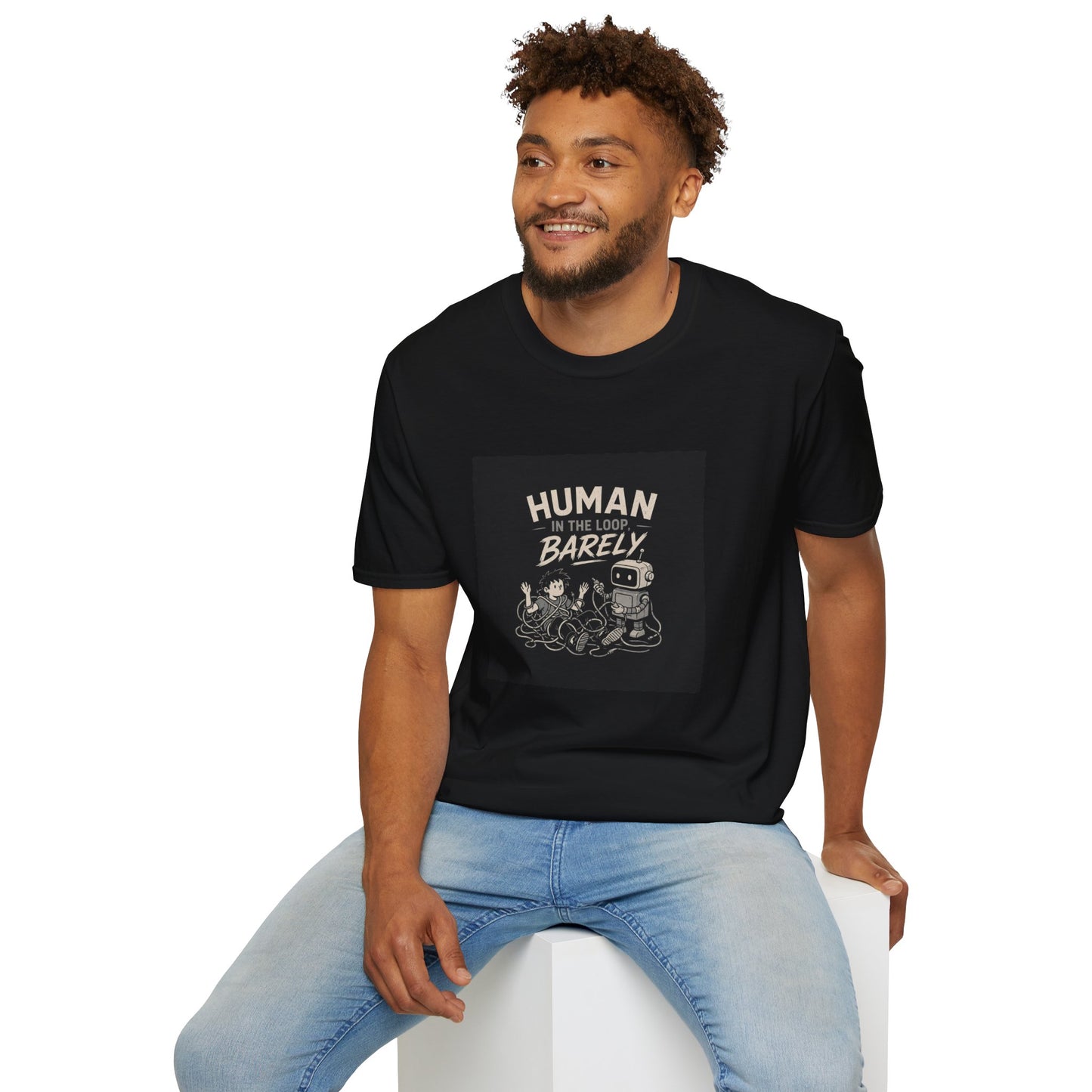 Human in the Loop, Barely - Retro Robot Graphic Tee