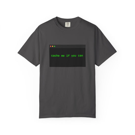“Cache me if you can” Retro Terminal Funny T-Shirt in black size S